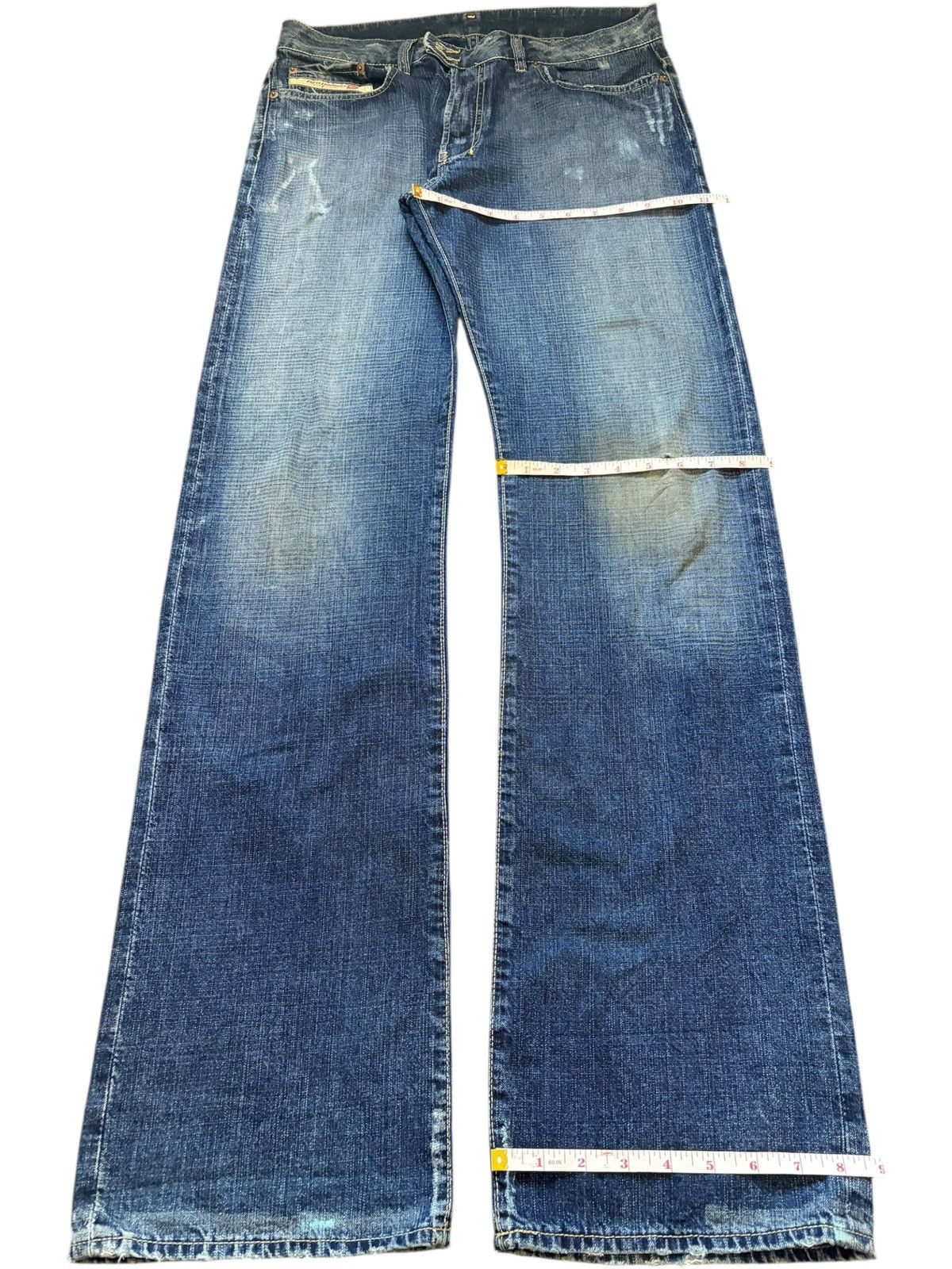 Diesel Vintage Italy Diesel Blue Wash Distressed Baggy Jeans Size US 31 - 8 Thumbnail
