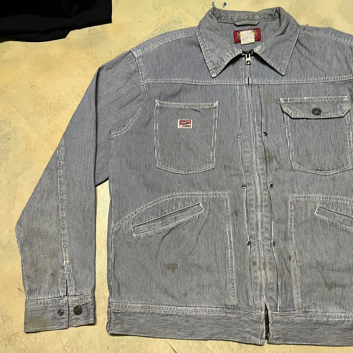 Japanese Brand Vintage Dogman Hickory Work Wear Jacket Distressed Size US L / EU 52-54 / 3 - 4 Thumbnail