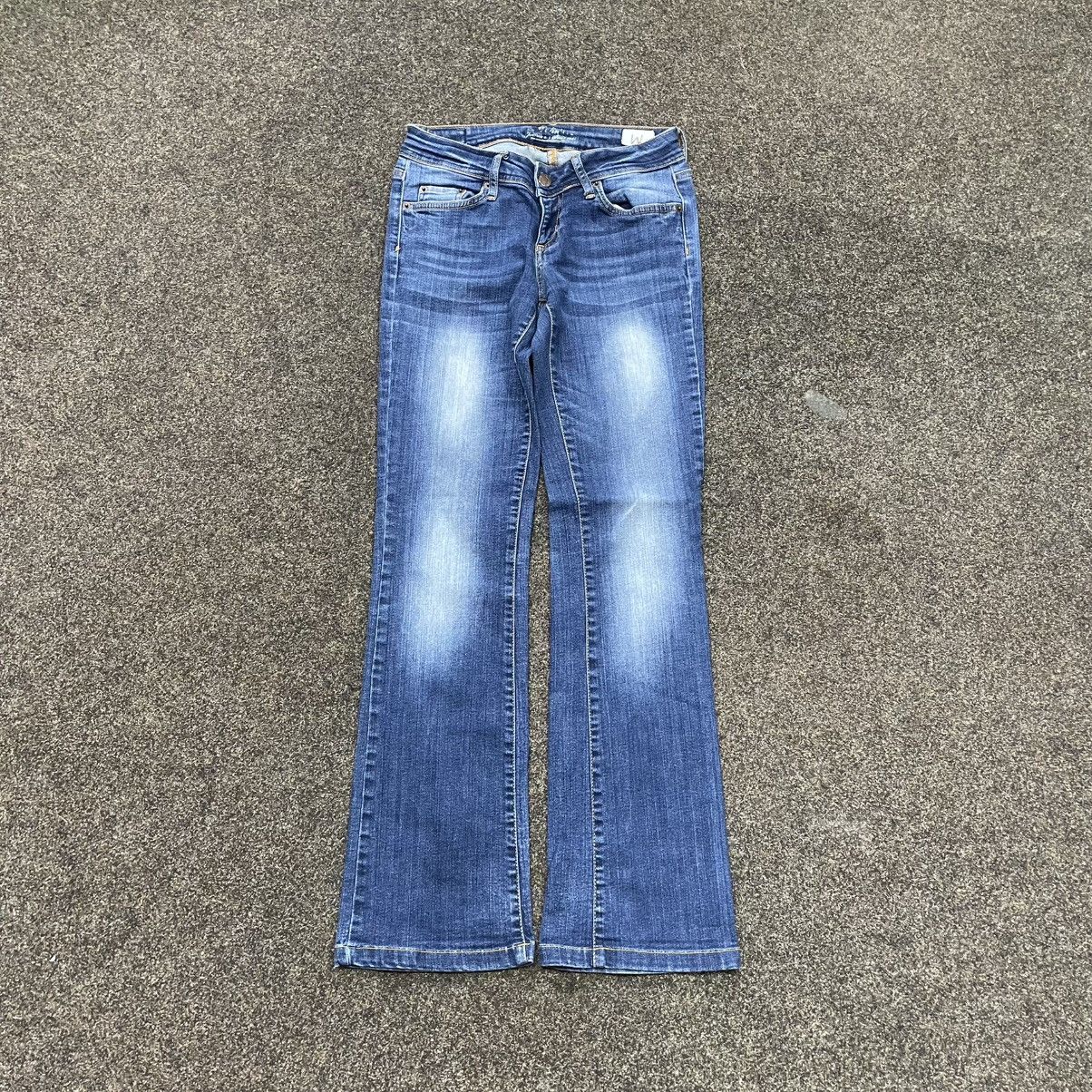 Vintage Y2K Baggy Wide Leg Faded Bootcut Jeans Streetwear Blue Logo Size 32" / US 10 / IT 46 - 1 Thumbnail