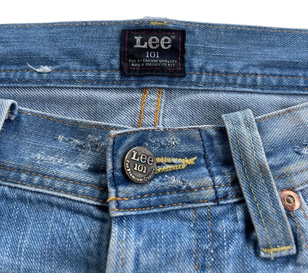 Lee Vintage Lee 101 Men Tapered Distressed Denim Size US 33 - 13 Thumbnail