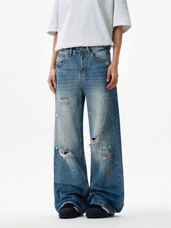 Vintage Retro high street washed ripped jeans Size US 32 / EU 48 - 2 Thumbnail