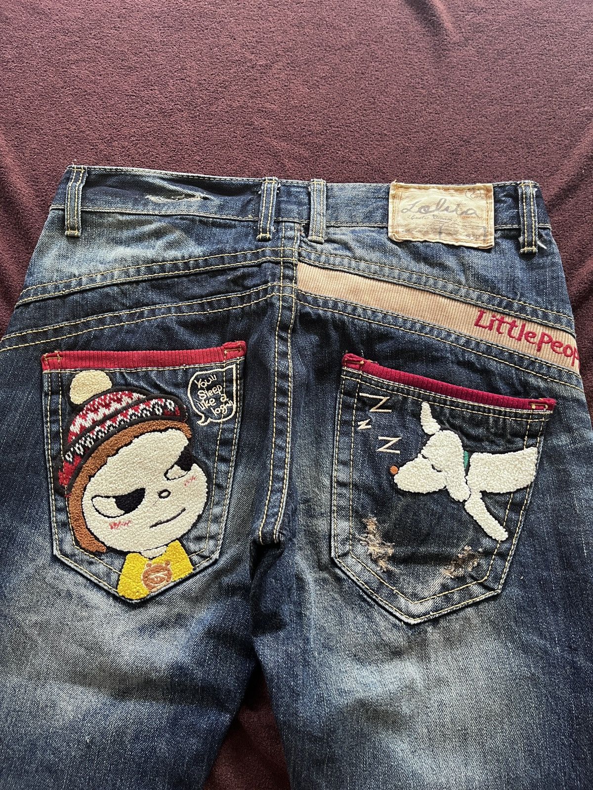 Japanese Brand ❤️‍🔥 OPEN BINDING OFFER ❤️‍🔥yoshitomo Nara Lolita Faded Jeans Size US 31 - 6 Thumbnail