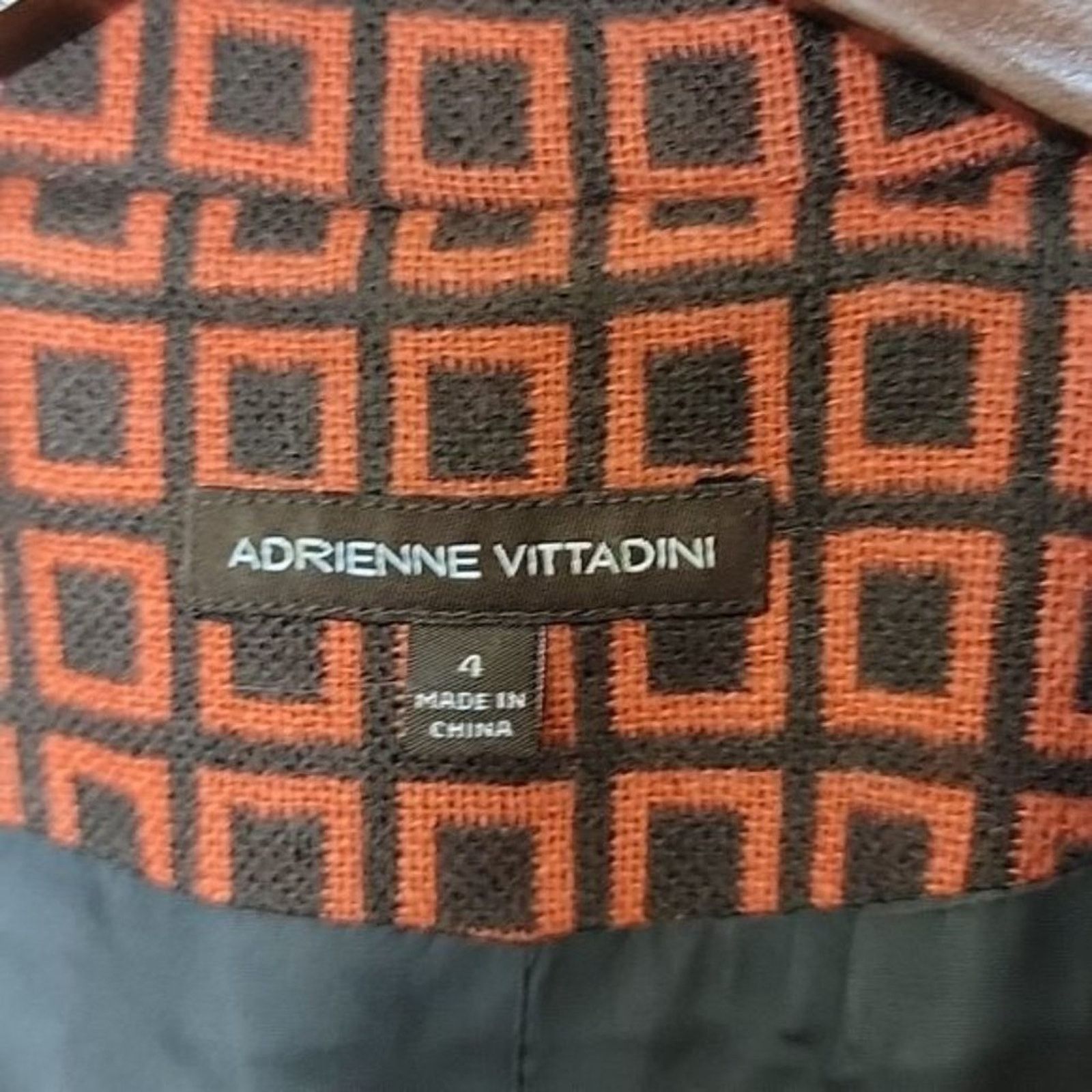 Vintage Adrienne Vittadini Womens Retro Print Wool Blend Cape Jacket Size S / US 4 / IT 40 - 10 Thumbnail