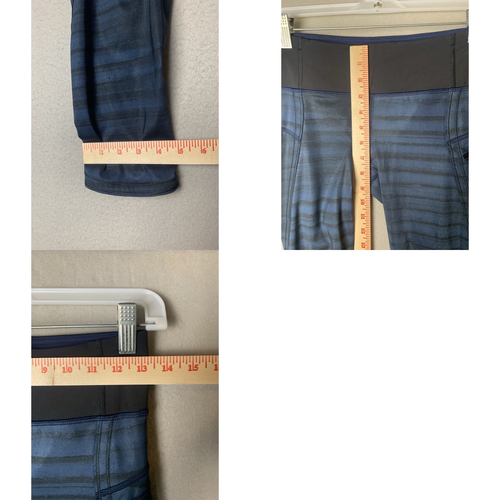 Lululemon Lululemon Athletica Women’s Size 4 Blue Stripped Leggings Capri Yoga CoolMax Size 27" / US 4 / IT 40 - 8 Thumbnail