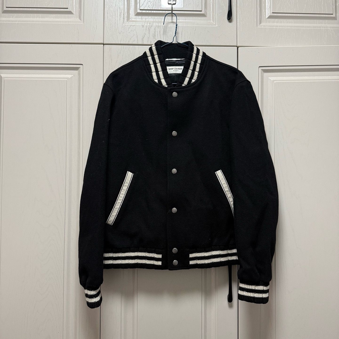 Saint Laurent Paris Saint Laurent Script Logo Varsity Jacket Size M Size US M / EU 48-50 / 2 - 1 Thumbnail