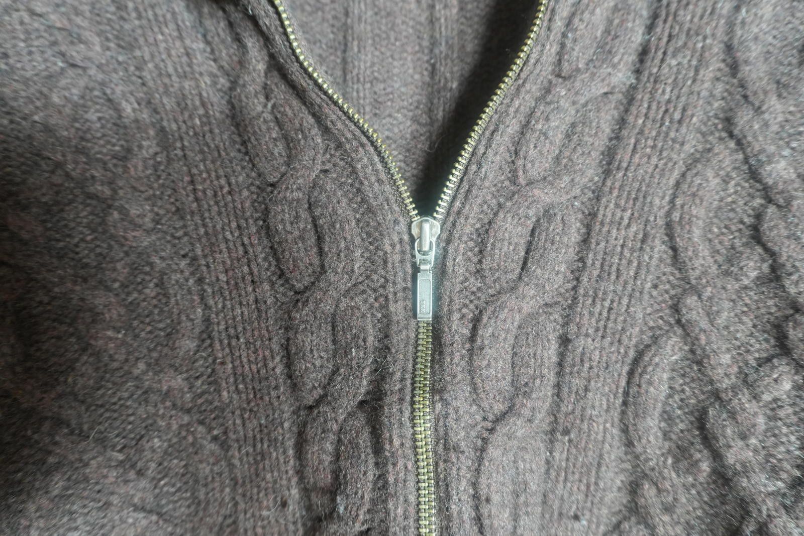Cherokee Cherokee Jacket Men's XXL Brown Lambs Wool Cable Knit Zip Size US XL / EU 56 / 4 - 4 Thumbnail