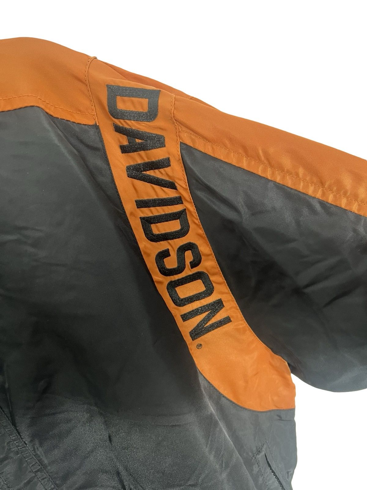 Harley Davidson Harley Davidson Vintage Bomber Jacket 2008 Black and Orange Size US M / EU 48-50 / 2 - 7 Thumbnail