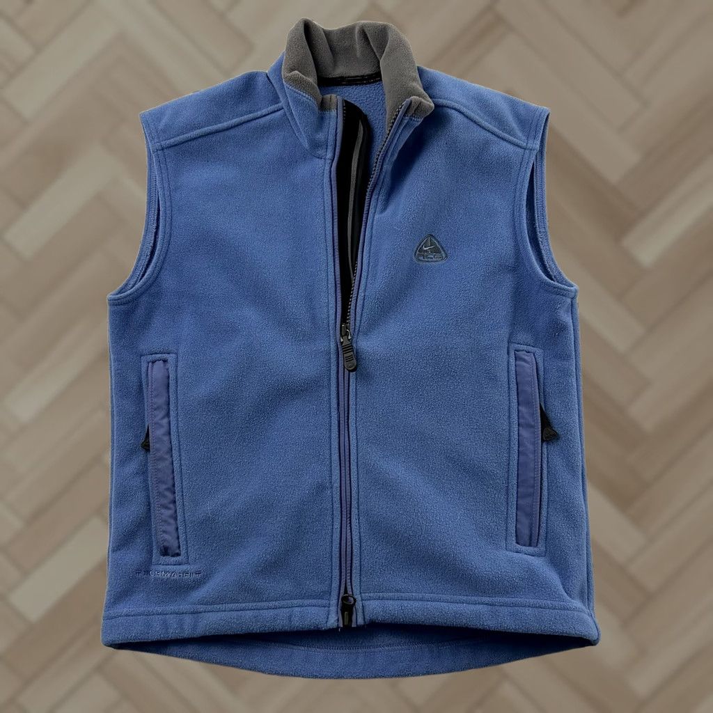 Nike VINTAGE Nike ACG Thermal Layer Therma-Fit Fleece Vest Women's XS Blue Size XS / US 0-2 / IT 36-38 - 1 Thumbnail