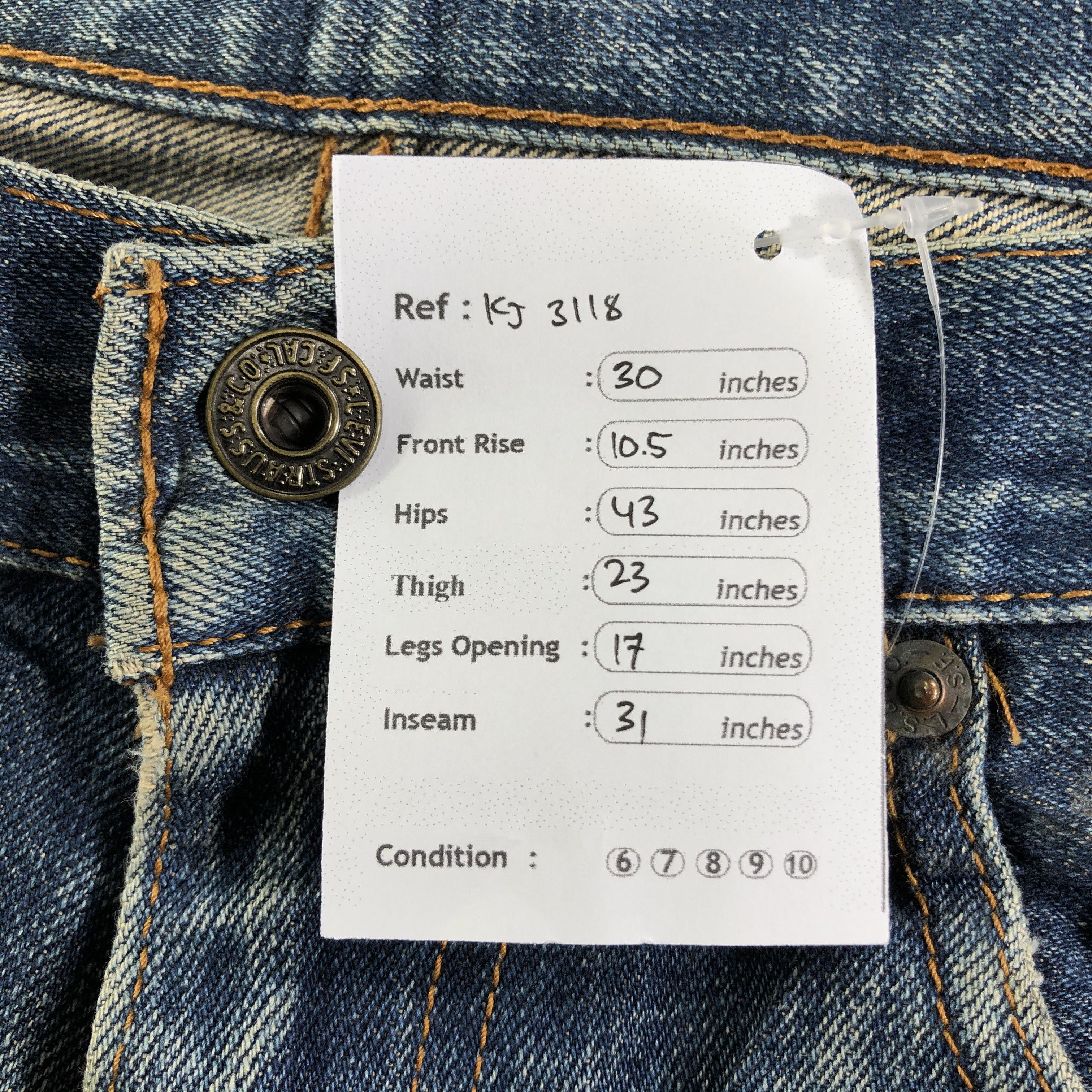Levi's Vintage Levis 503 Jeans Faded Blue Denim KJ3118 Size US 29 - 13 Thumbnail