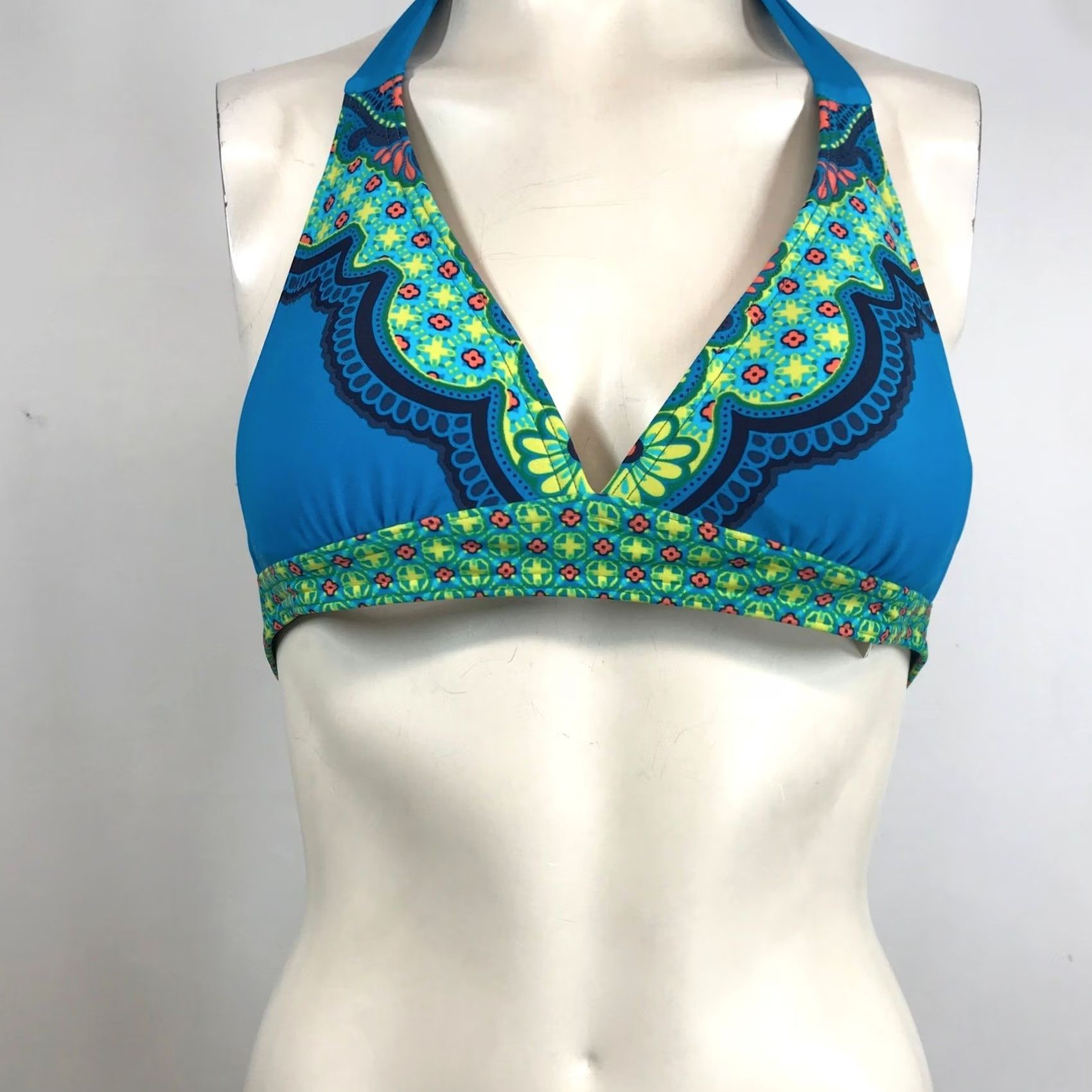 Prana Prana Lahari Halter Bikini Top XS Multicolor Geometric Medallion Print Women Adult Top Swimsuit {no extra words} Size XS / US 0-2 / IT 36-38 - 3 Thumbnail