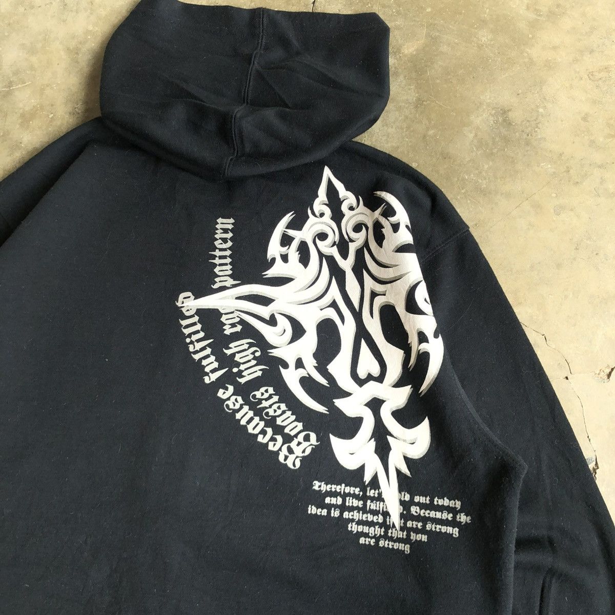 20471120 2000s Beaumere Dagger Poem Grunge Punk Style Ziphoodie Black Size US L / EU 52-54 / 3 - 12 Thumbnail