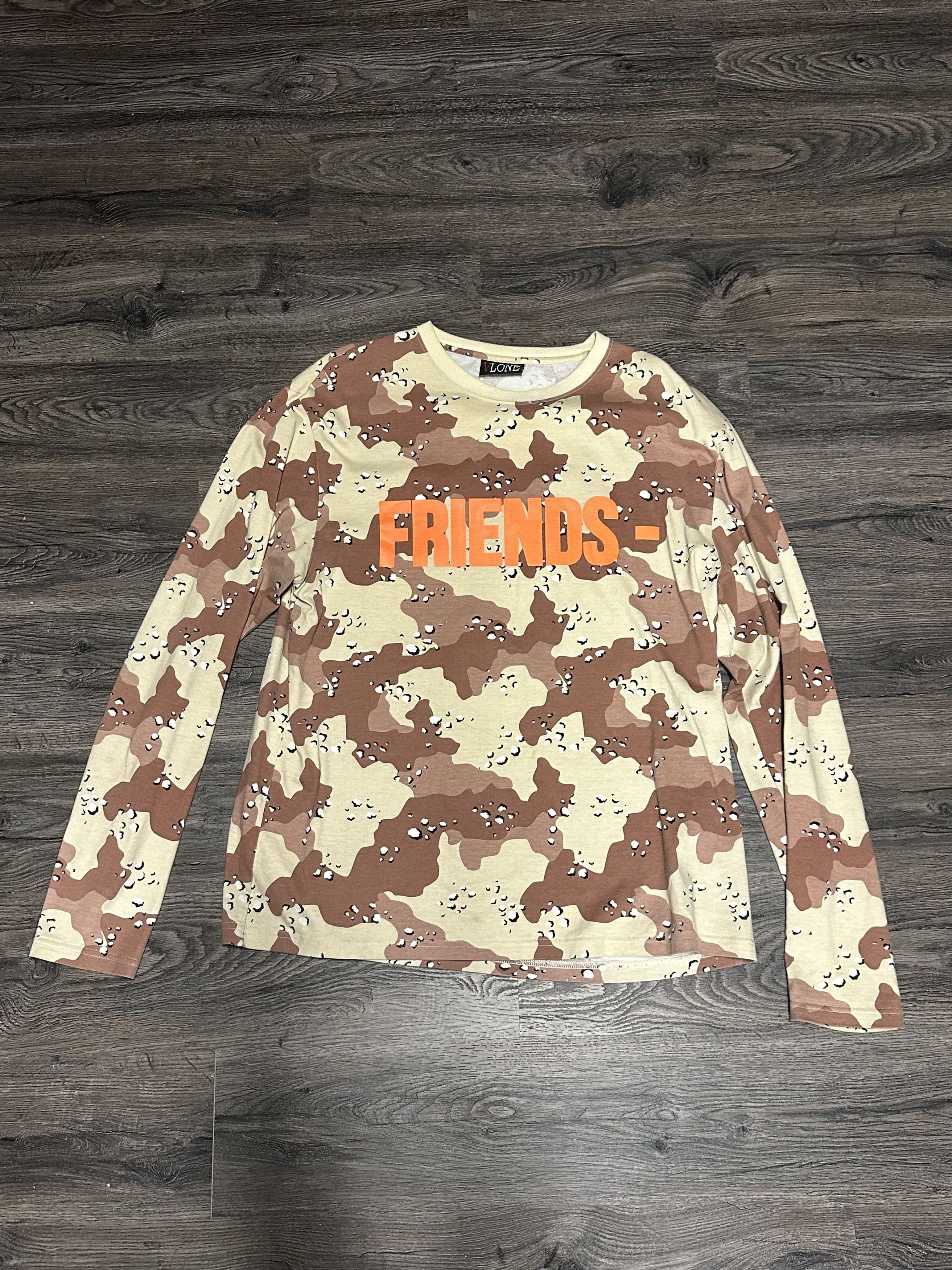 image of Vlone Friends Desert Camo Long Sleeve, Men's (Size Large)