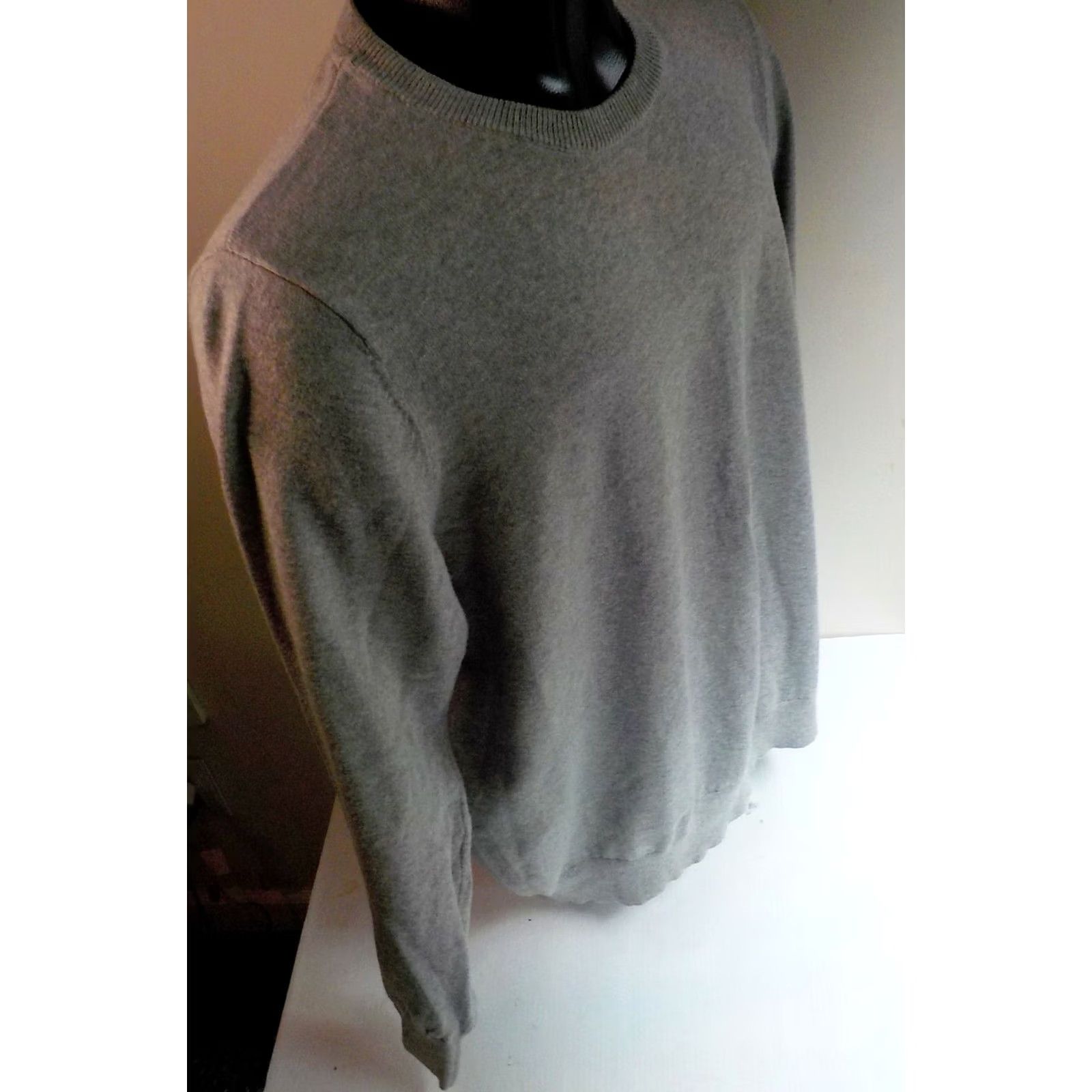 Vintage LL BEAN Crew Neck Pullover Sweater Gray - Cotton/Cashmere Sz LARGE Mens Pullover Knit Sweater Size US L / EU 52-54 / 3 - 3 Thumbnail