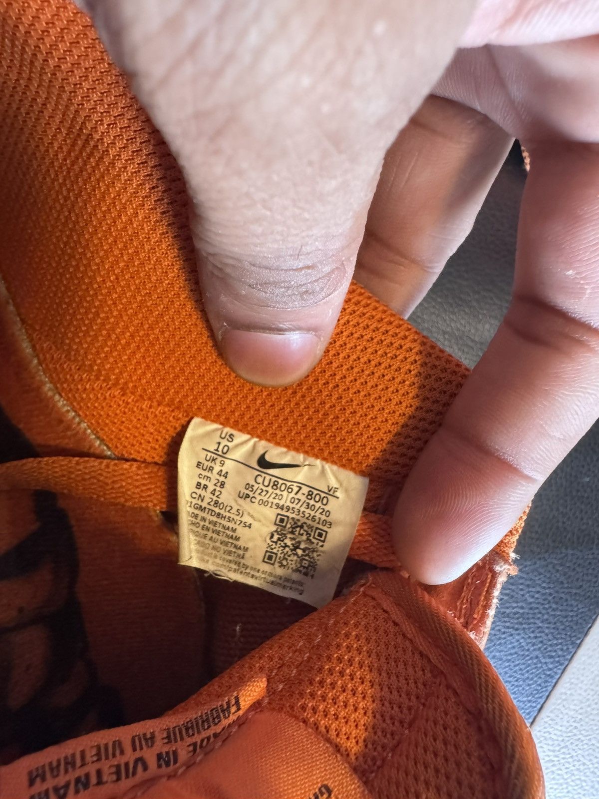 Nike Air Force 1 Low Orange Skeleton (Halloween) Size US 10 / EU 43 - 7 Thumbnail