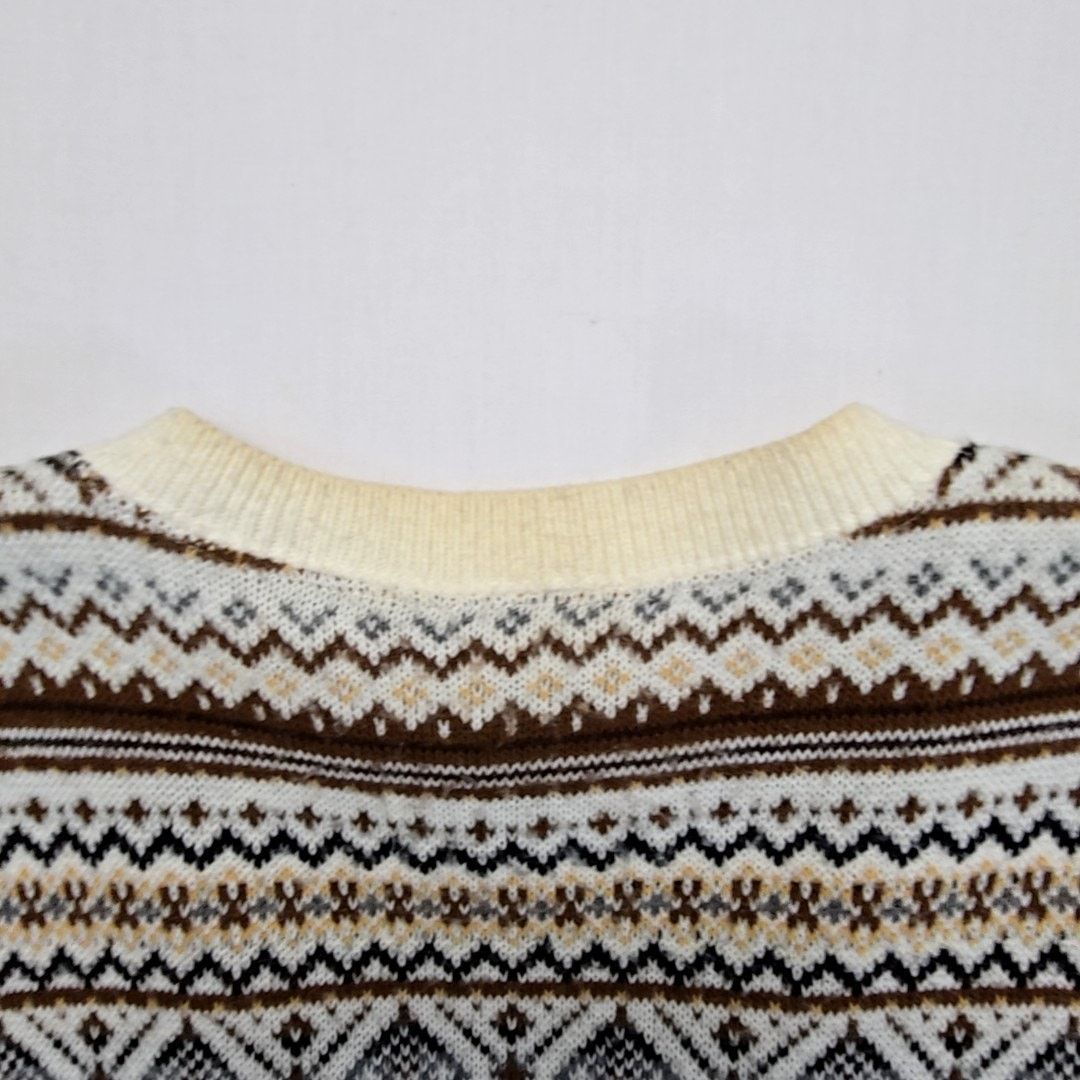 Vintage Vintage Southern Lady Vest Fair Isle Pattern Brown Cream 1X Size L / US 10 / IT 46 - 8 Thumbnail