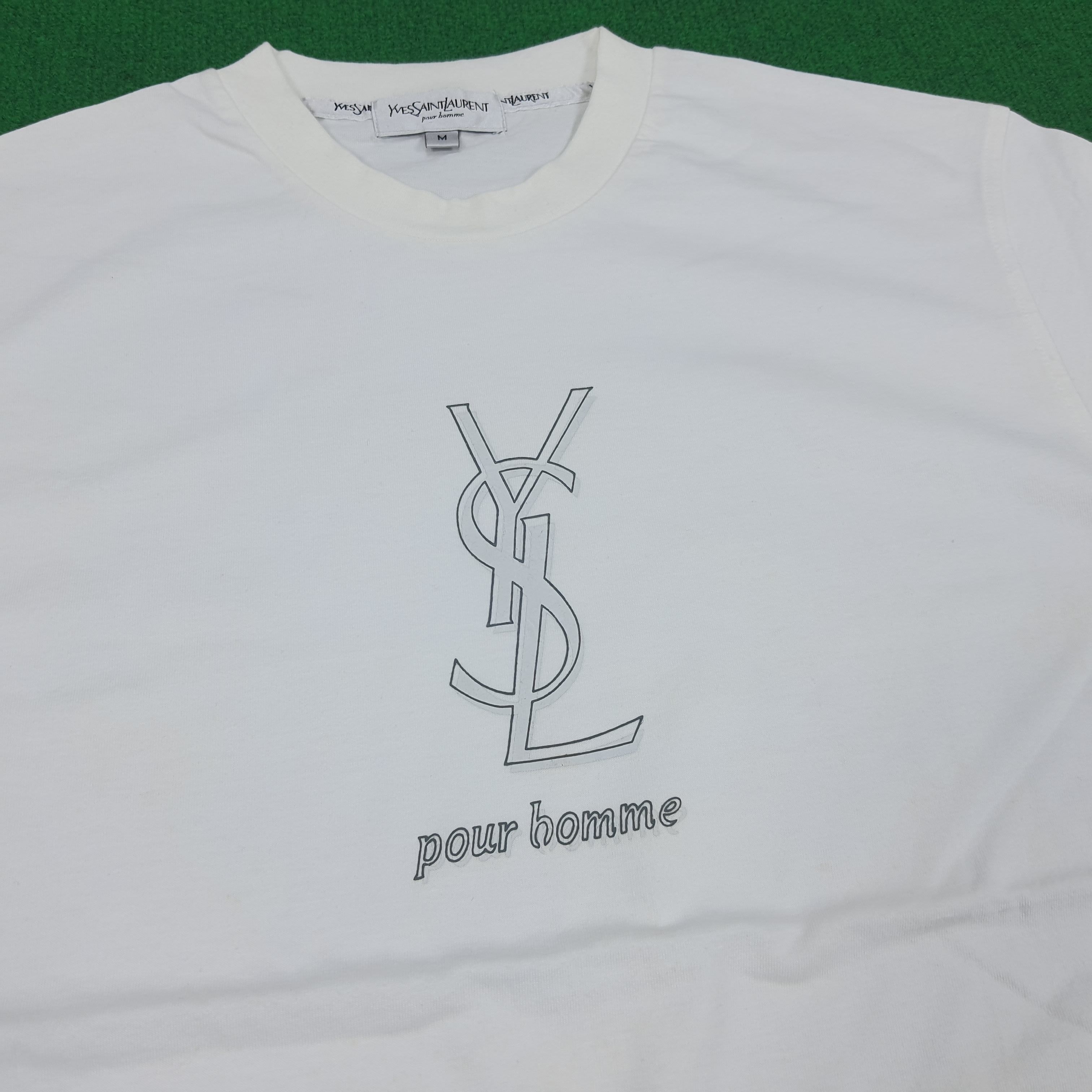 Vintage × Yves Saint Laurent Vintage YSL Yves Saint Laurent Center Logo Designer Tshirt Size US M / EU 48-50 / 2 - 2 Thumbnail