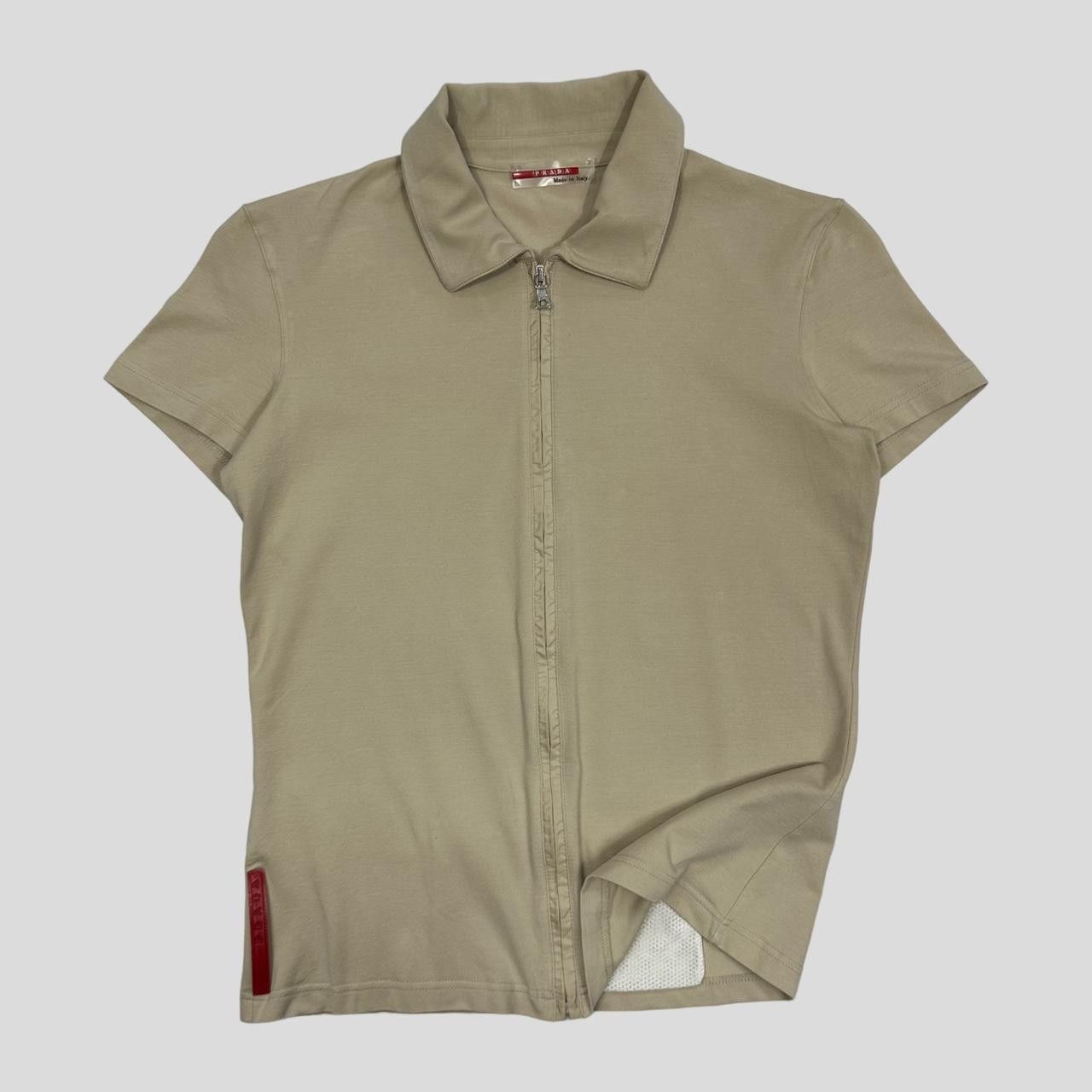 image of Prada Sport 00’S Collared Zip-Up Stash Pocket Top - Uk6-8 in Tan, Women's (Size Small)