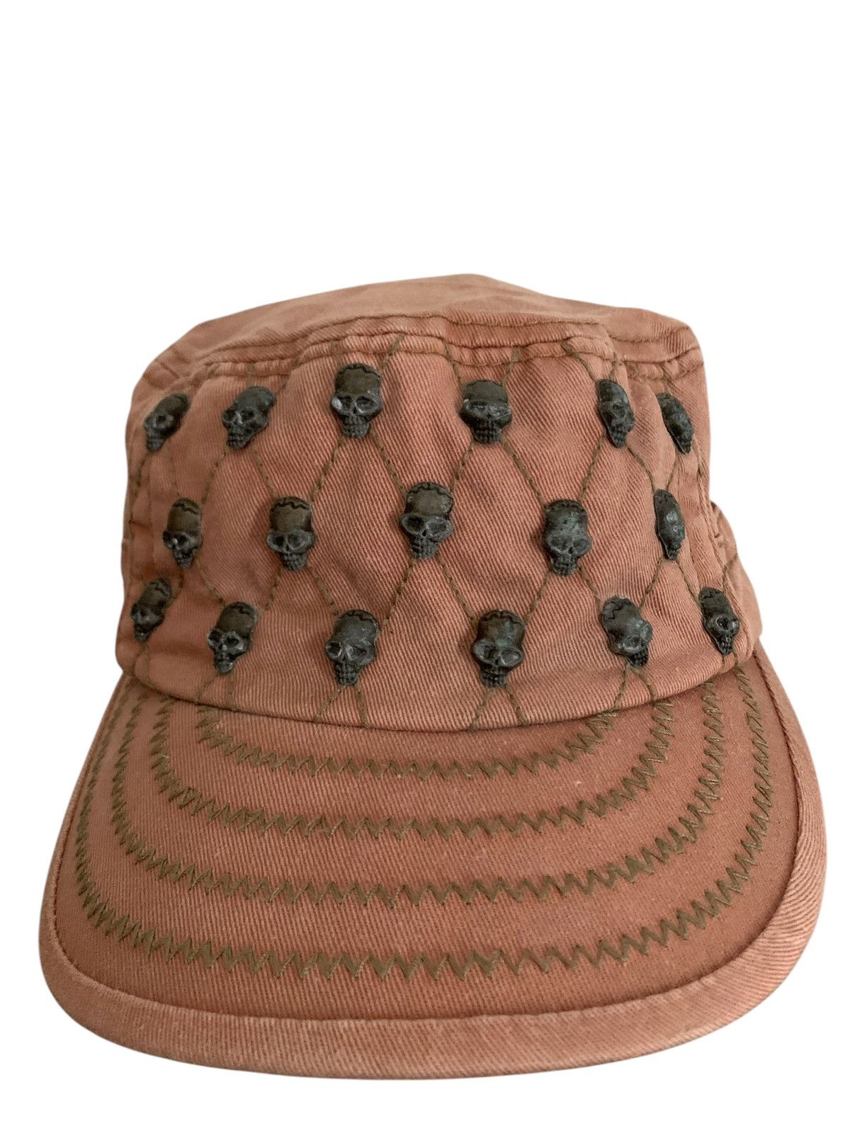 Yasuyuki Ishii JAPANESE SKULL STUDDED GOTHIC CADET HAT PUNK GRUNGE VKEI Size ONE SIZE - 3 Thumbnail