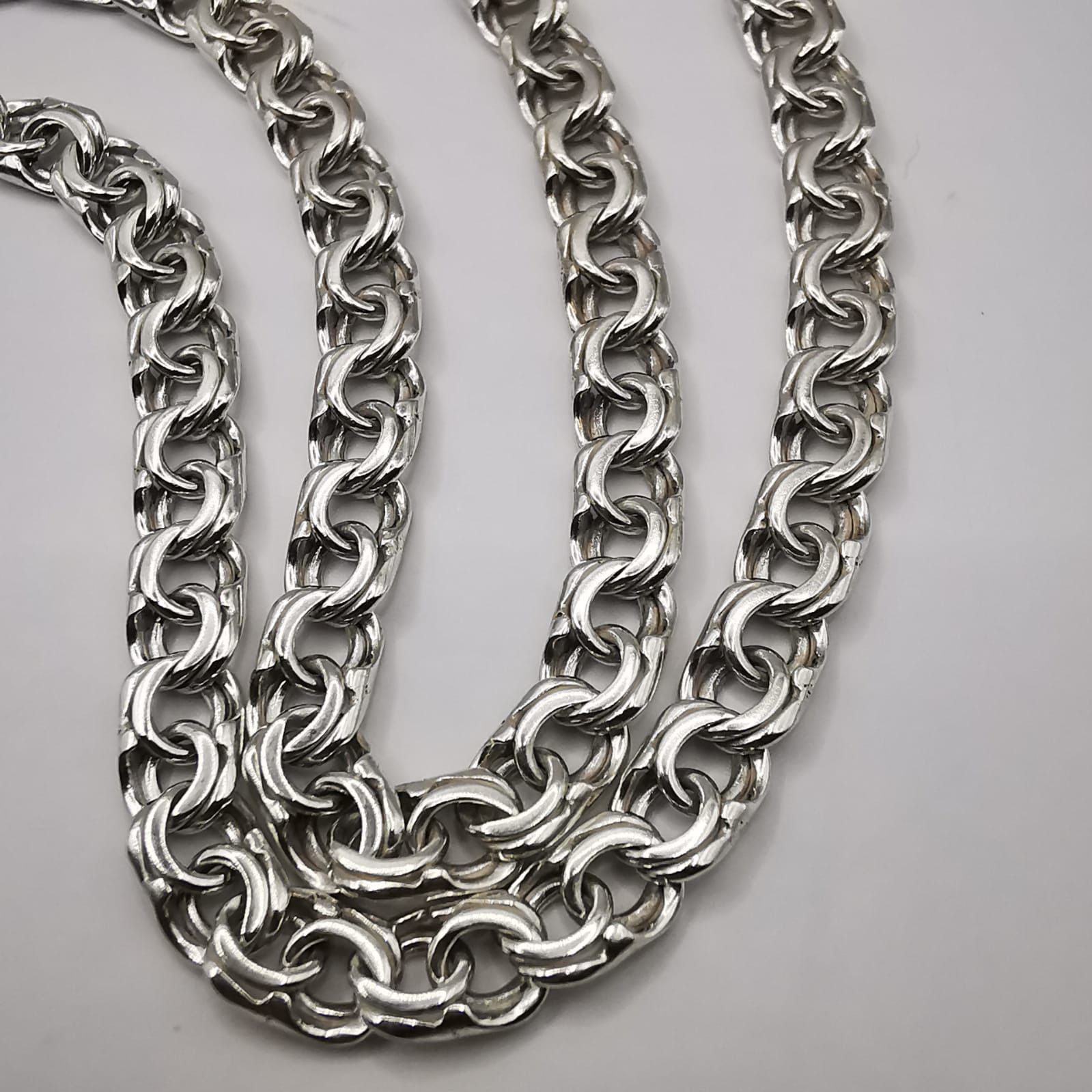Sterling Silver Vintage Jewelry Chain, 925 Sterling Silver, Signed 17,85g Size ONE SIZE - 8 Thumbnail