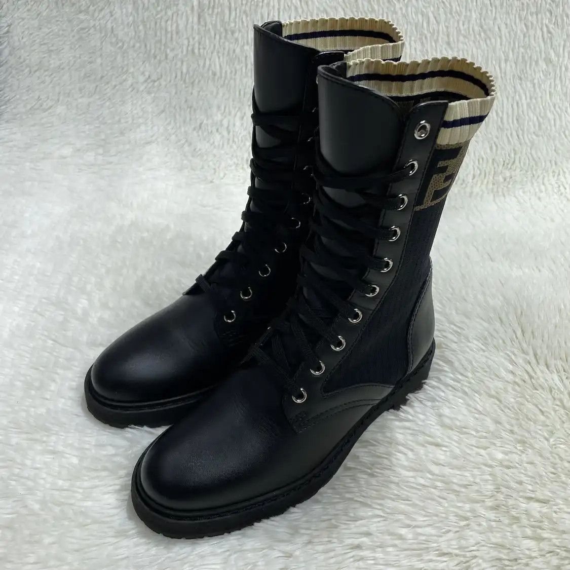 Fendi FENDI black leather Women's ankle boots 36 Size US 6 / IT 36 - 1 Thumbnail