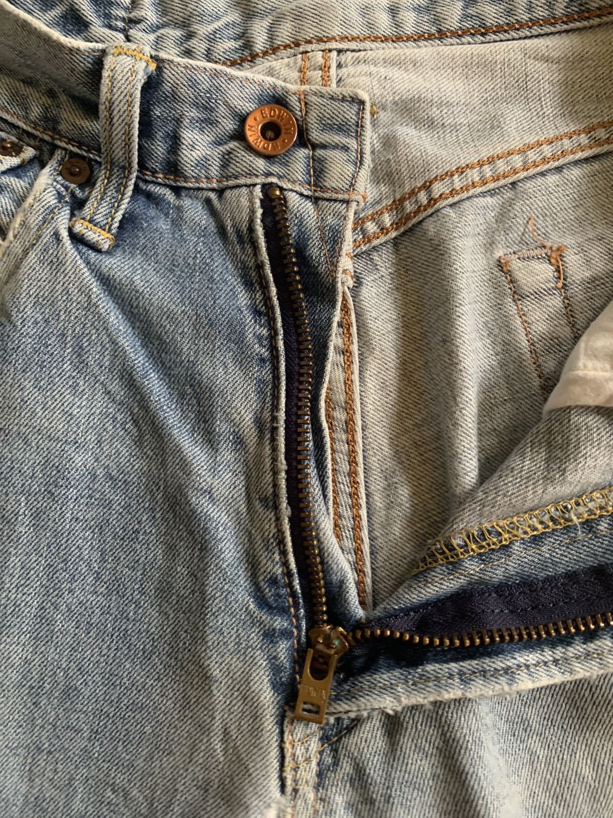 Edwin × Margaret Howell × Vintage Vintage Edwin Blue Mud Wash Distress Jeans Size US 28 / EU 44 - 6 Thumbnail