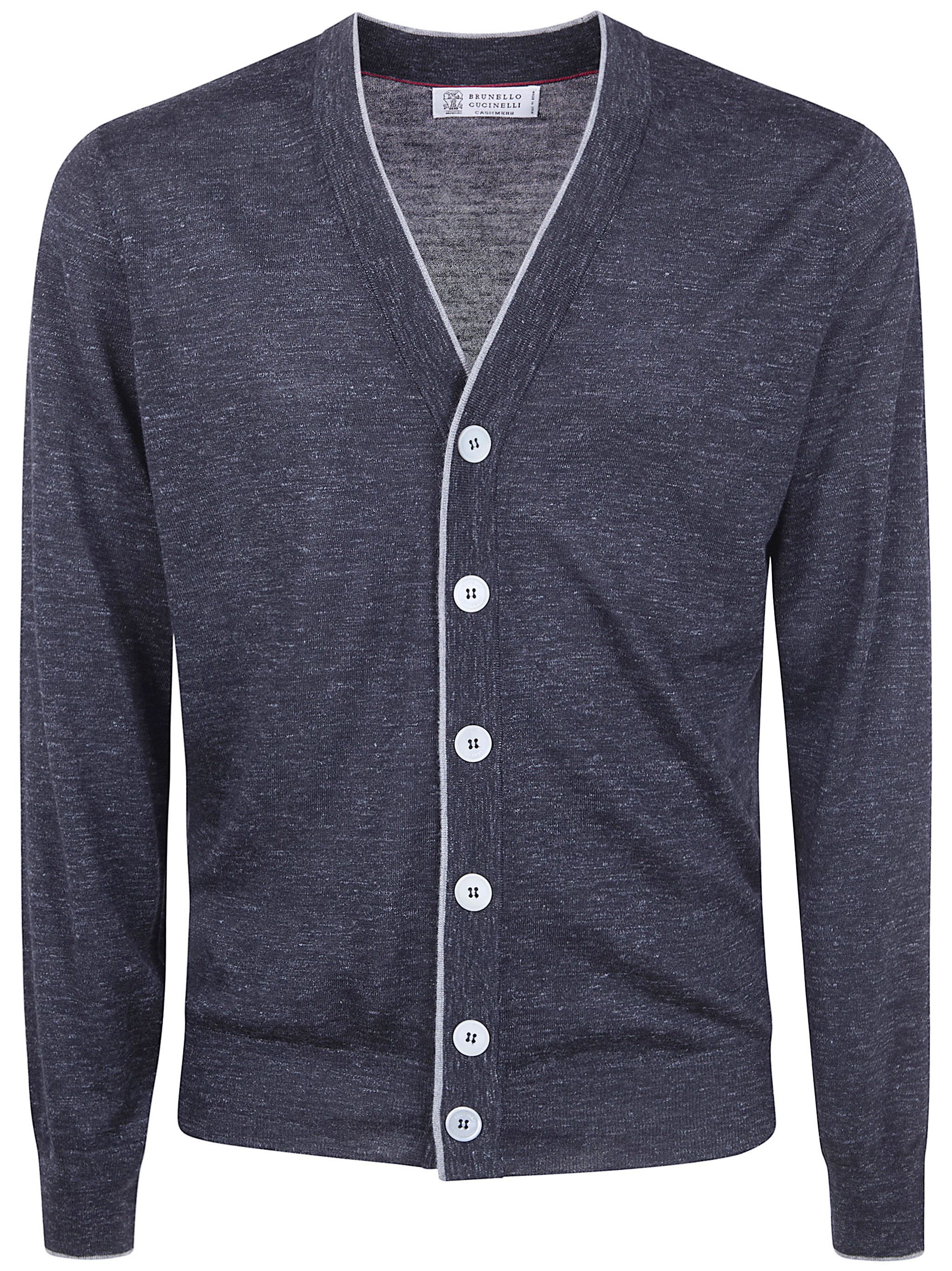 Brunello Cucinelli CLASSIC V NECK CARDIGAN Size US XL / EU 56 / 4 - 1 Thumbnail
