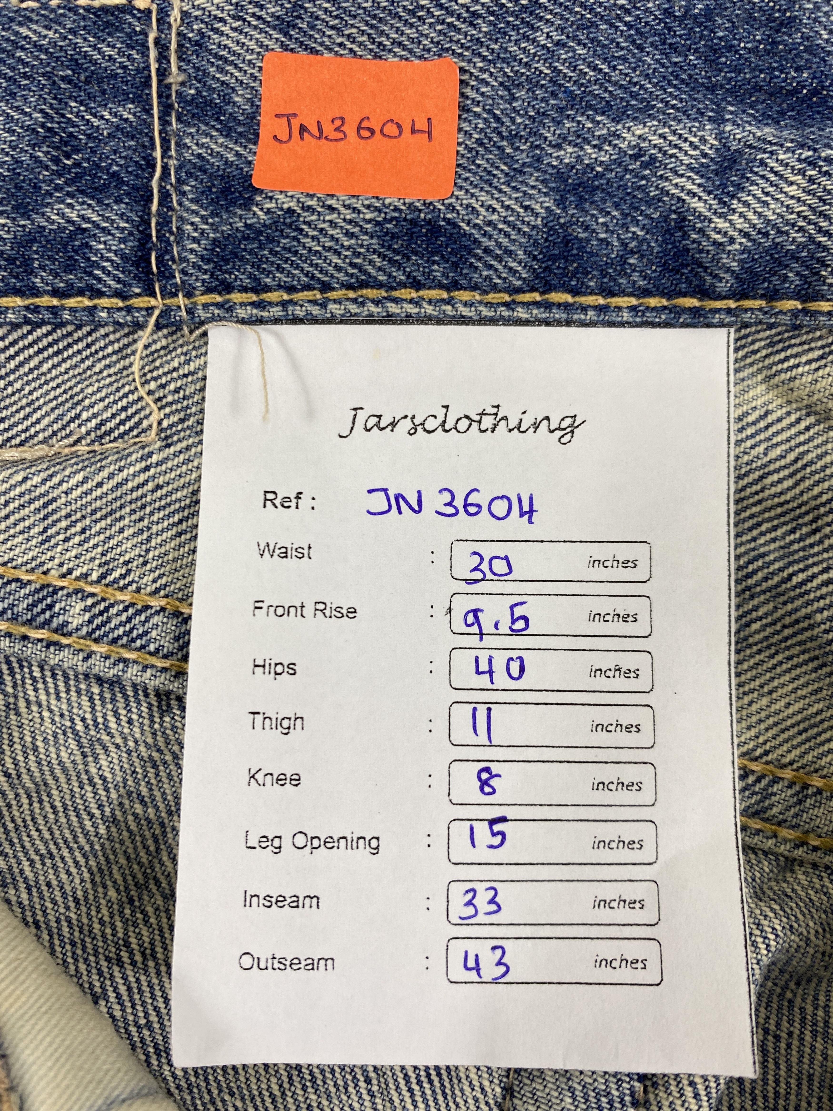 If Six Was Nine Vintage Painter Domingo Jeans 30x33 Denim- JN3604 Size US 30 / EU 46 - 8 Thumbnail