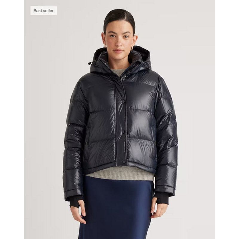 Quince QUINCE Down Cropped Puffer Jacket Black Size S NWT Size S / US 4 / IT 40 - 1 Thumbnail