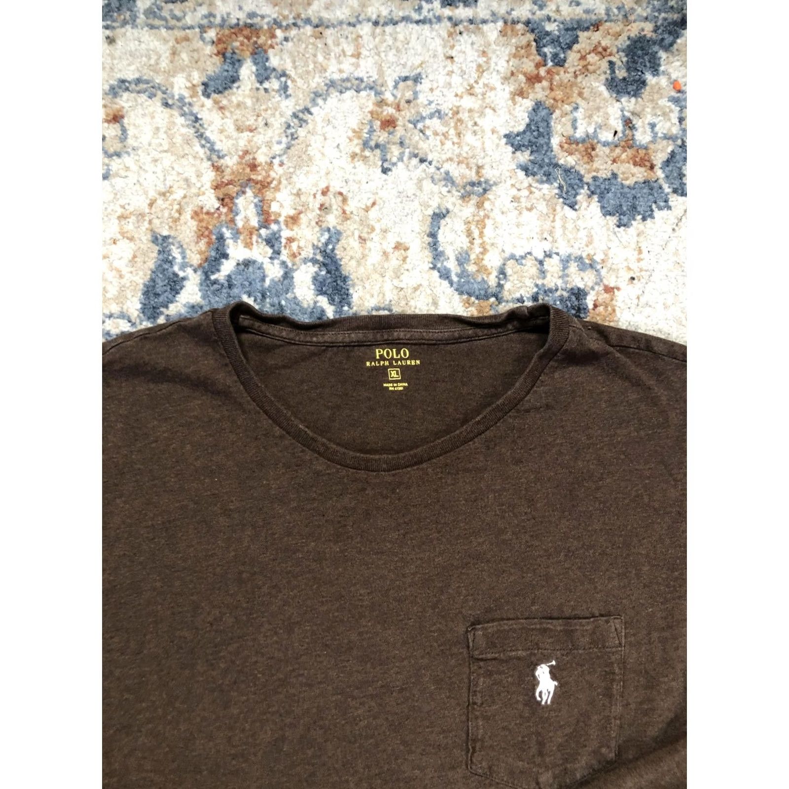 Polo Ralph Lauren Polo Ralph Lauren Shirt Mens XL Brown Long Sleeve Pocket Pony Logo Crewneck Size US XL / EU 56 / 4 - 2 Thumbnail