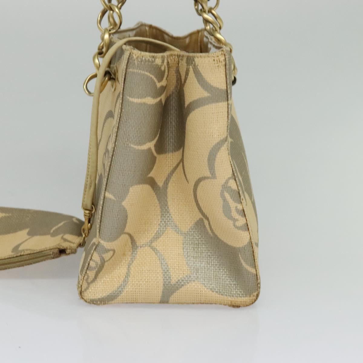 Chanel CHANEL Camelia Chain Tote Bag Straw Beige CC Size ONE SIZE - 5 Thumbnail