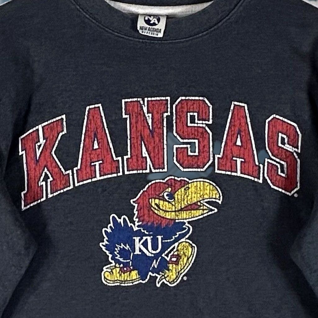 Vintage VINTAGE Kansas University KU Sweatshirt Mens M Gray/Blue Long Sleeve Crew Neck Pullover University School All Seasons Size US M / EU 48-50 / 2 - 1 Thumbnail
