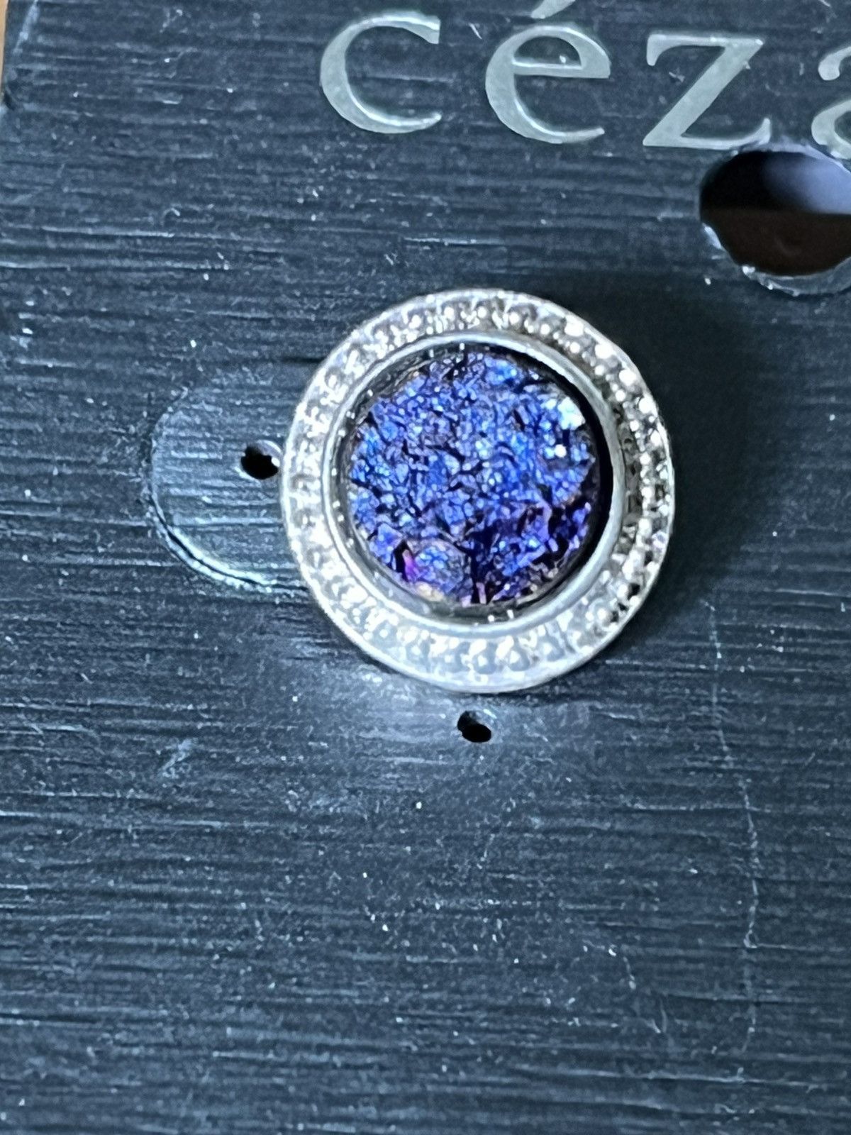 Other Round Druzy Stud Earrings Silver Sparkle Unbranded Costume Size ONE SIZE - 3 Thumbnail