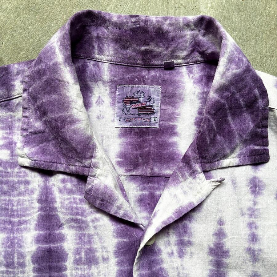 Vintage Champion Warehouse Shibori Dyed Garment Loop Collar Shirt Size US L / EU 52-54 / 3 - 2 Thumbnail