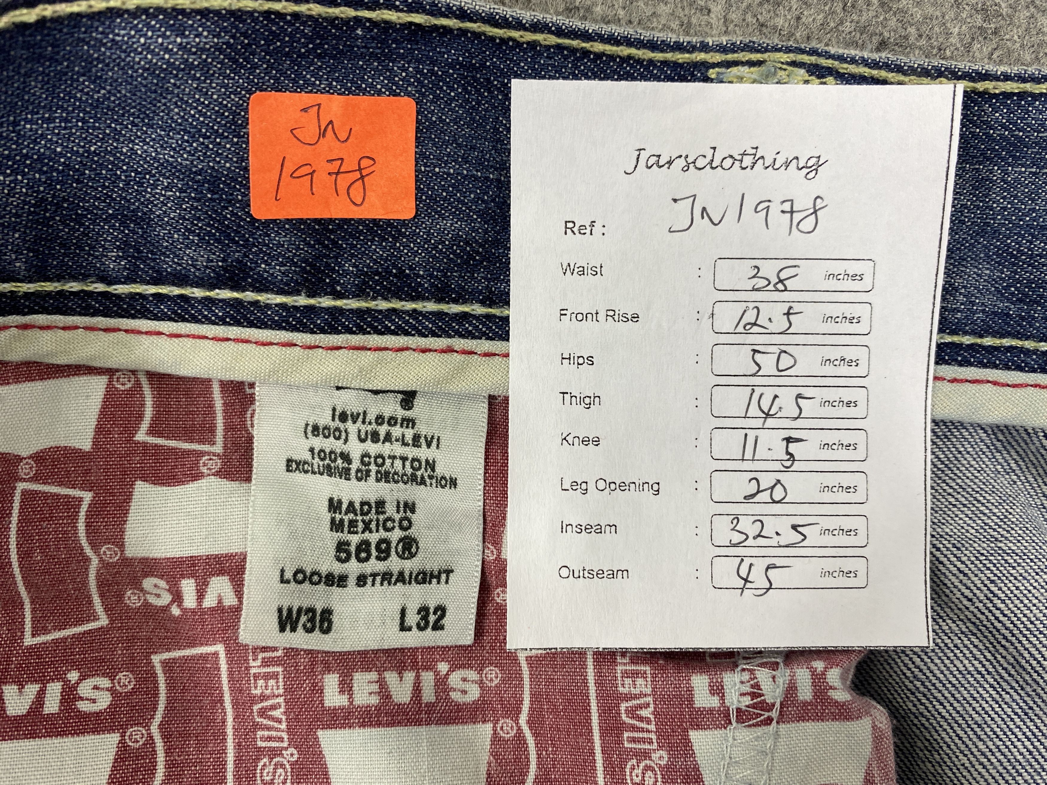Japanese Brand Blue Vintage Levi's 569 Jeans 38x32.5 Denim -JN1978 Size US 38 / EU 54 - 8 Thumbnail