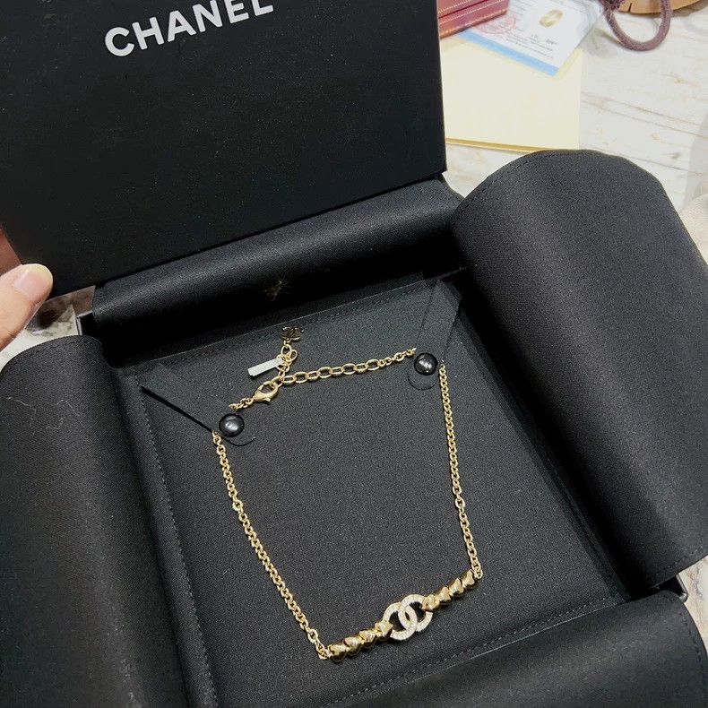 Chanel Chanel Chocker gold love beaded double c rhinestone necklac Size ONE SIZE - 1 Thumbnail