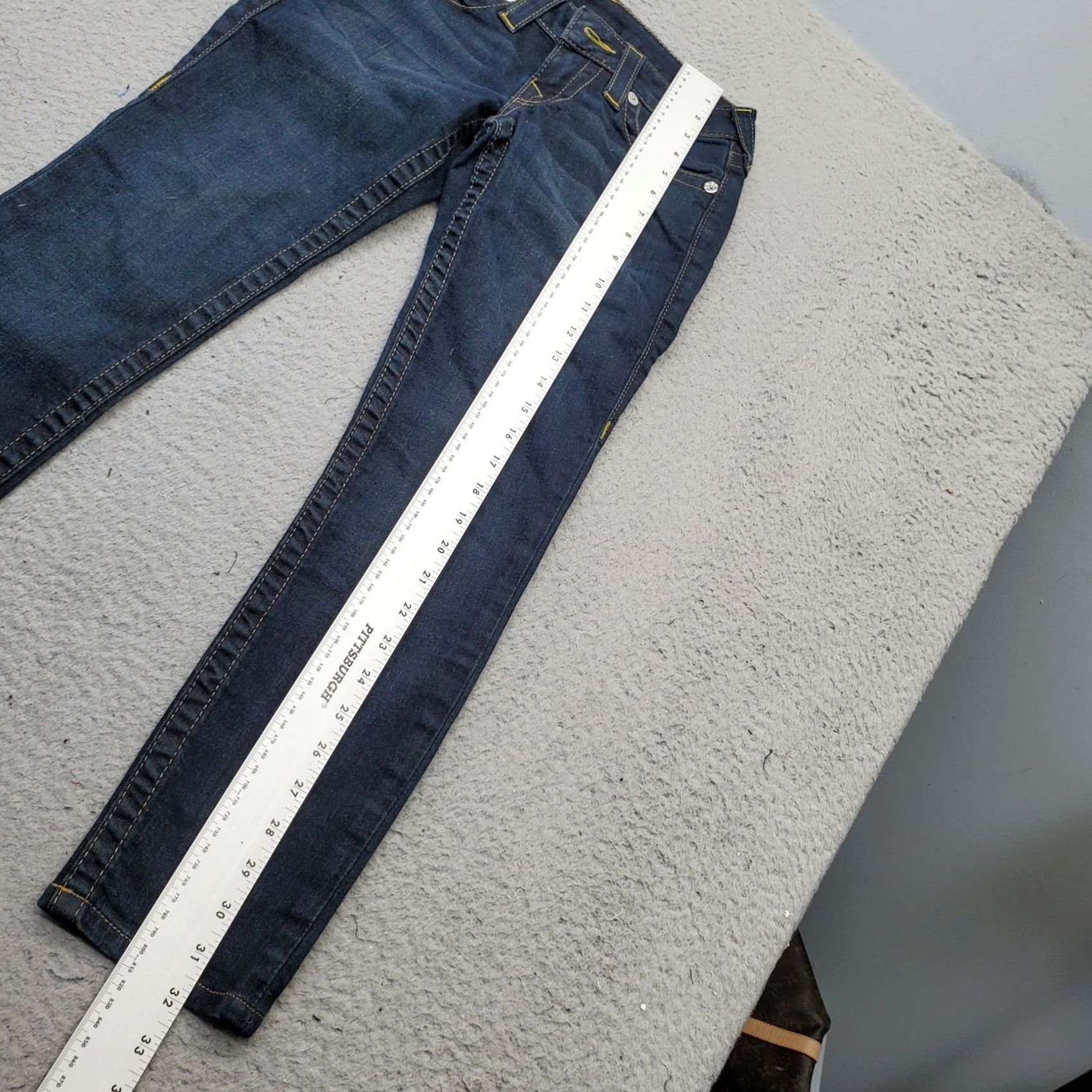 True Religion True Religion Jeans Womens Size 24 Navy Denim Stretch Straight II 5-Pocket Regular USA Made Size 42" / US 20 - 4 Thumbnail