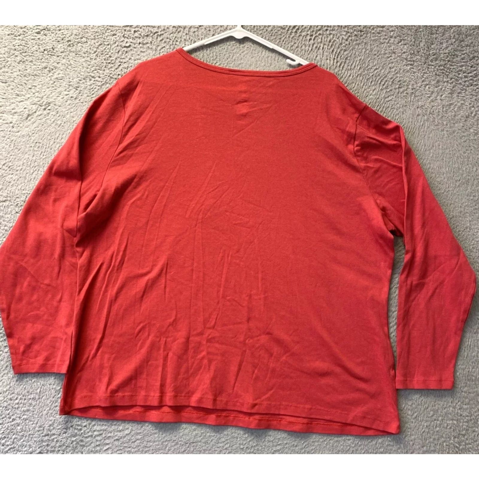 Vintage St. John's Bay Essential Tee Shirt Red Crew Neck Long Sleeve 3X Woman's Plus Size Tee Size XXL / US 16-18 / IT 52-54 - 7 Thumbnail