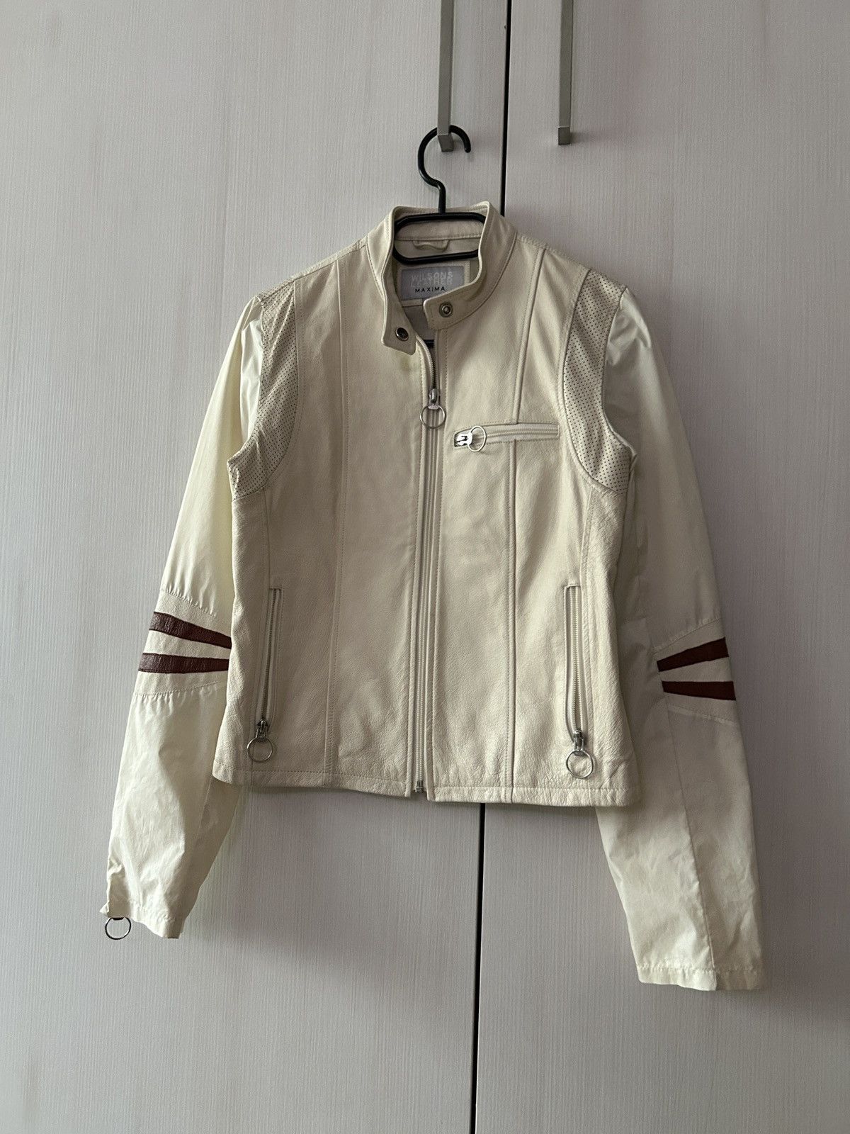 WILSONS LEATHER MAXIMA ホワイトライダースジャケット