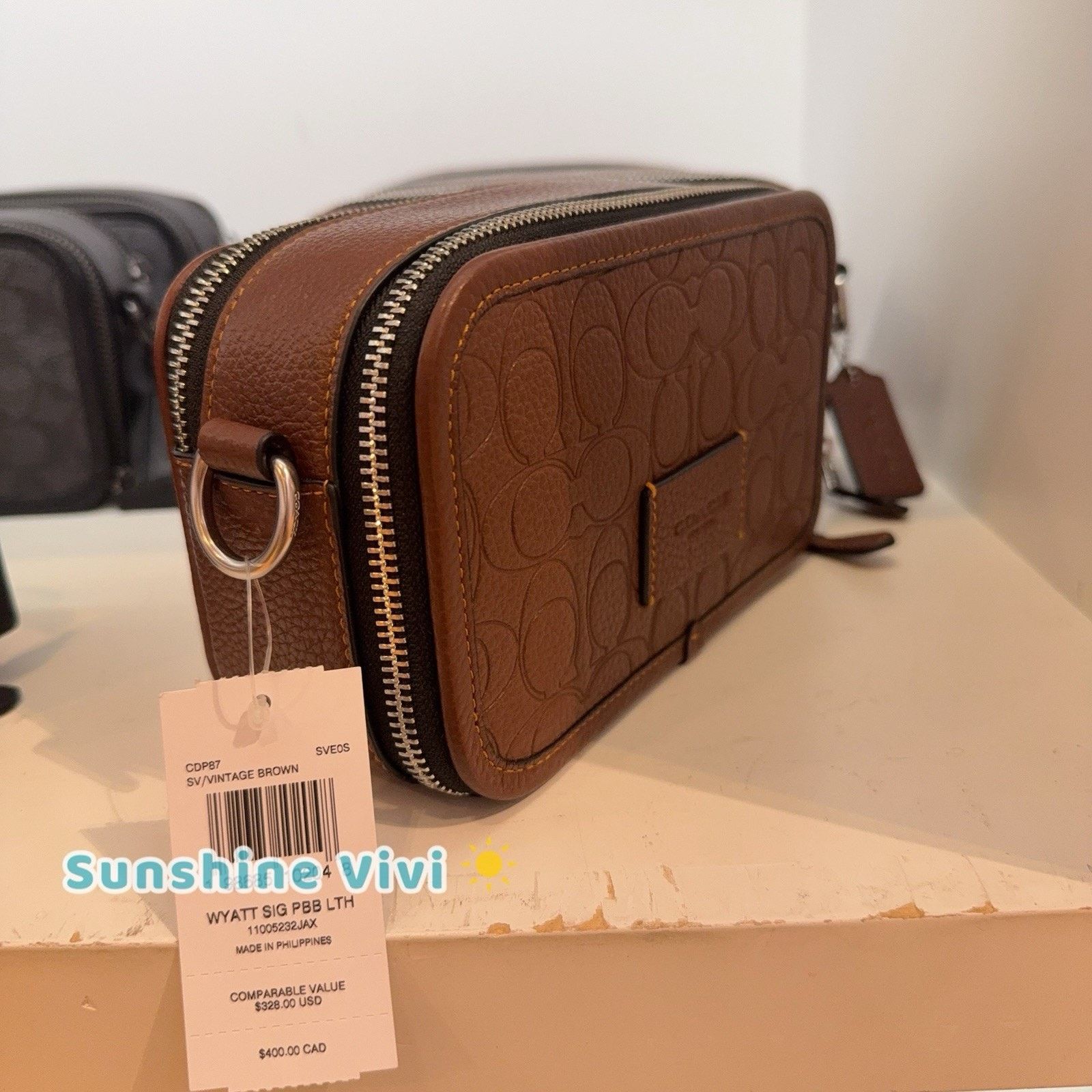Coach NWT Coach Wyatt Crossbody Bag Silver/Vintage Brown CDP87 Size ONE SIZE - 3 Thumbnail