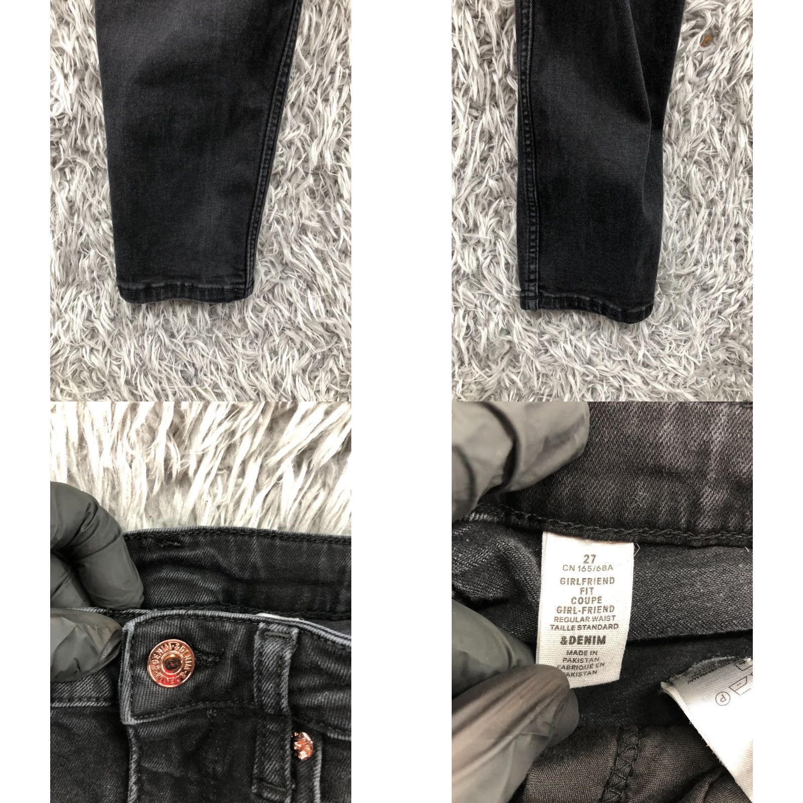 H&M H&M Jeans Women's Dark Wash Black Skinny 27 Regular 5-Pocket Denim Comfort Zipper Button Belt Loops Inseam 27 Size 27" / US 4 / IT 40 - 8 Thumbnail