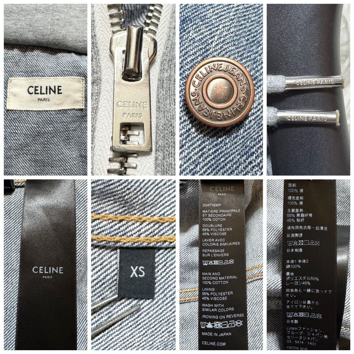 Celine Celine Union Wash Hooded Sweat Docking Trucker Denim Jacket Size XS / US 0-2 / IT 36-38 - 2 Thumbnail