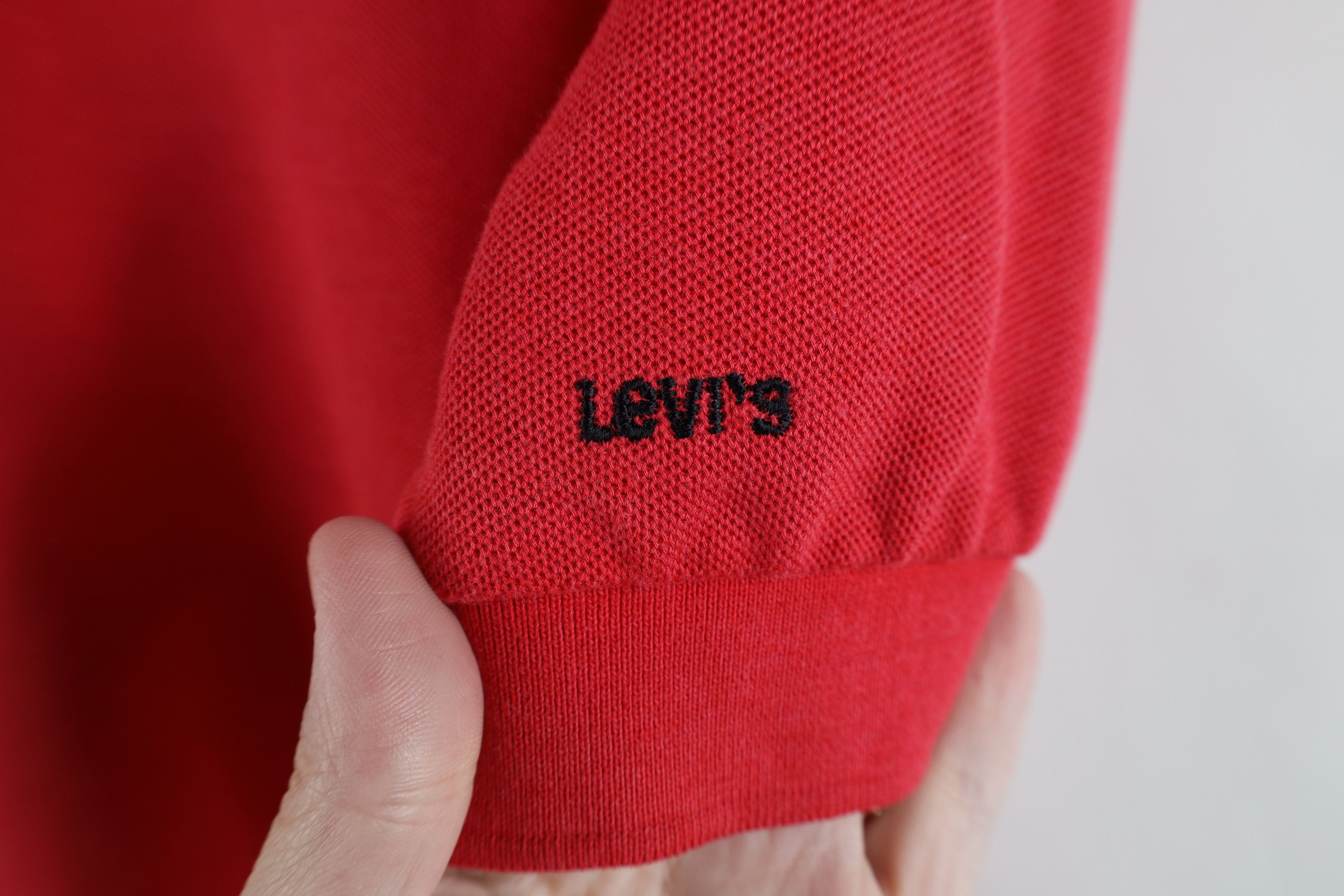 Levi's Vintage 80s Levis Spell Out Short Sleeve Golf Polo Shirt Red Size US L / EU 52-54 / 3 - 4 Thumbnail