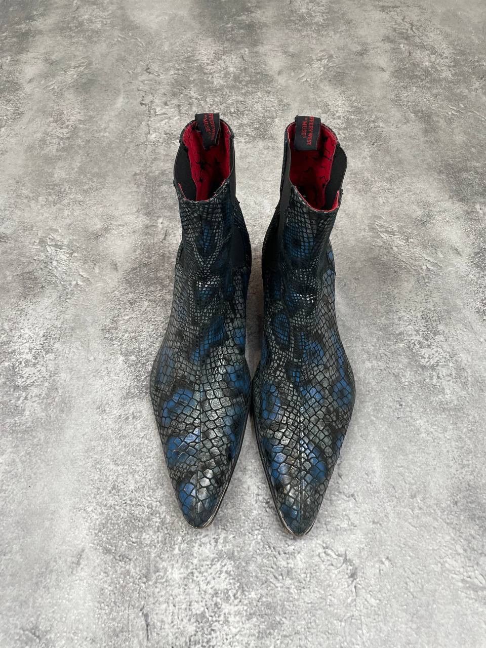 Jeffery West Jeffery West Men Leather Chelsea Boots Black Blue Size US 9 / EU 42 - 3 Thumbnail