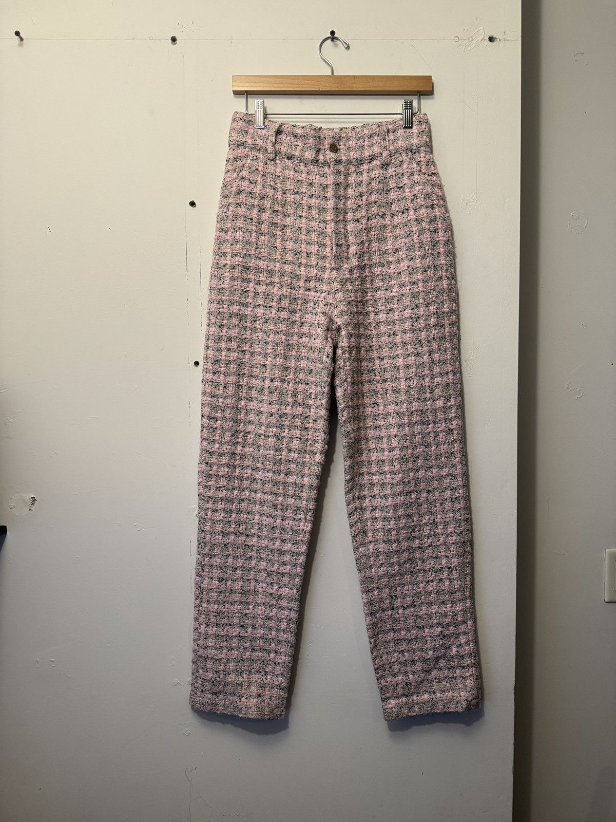 Drew House × Streetwear × Vintage DREW HOUSE BOUCLE TWEED PINK WHITE PANTS  28 | Grailed