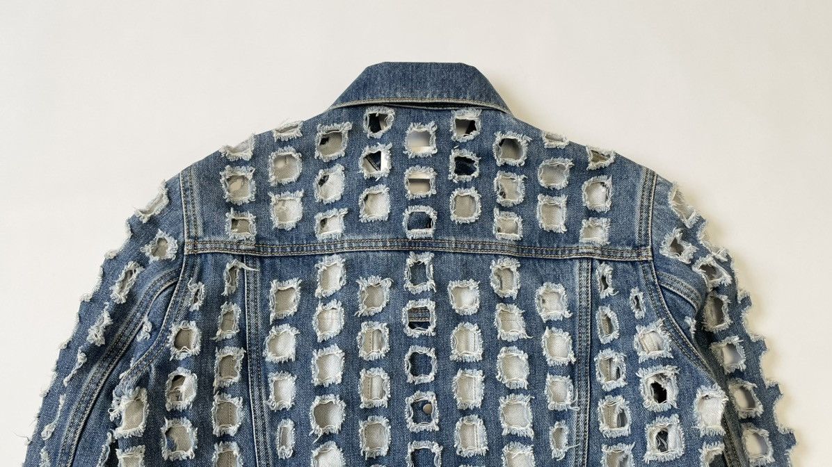 Maison Margiela ‘Laser Hole Cut’ Blue Denim Jacket Size S / US 4 / IT 40 - 11 Thumbnail