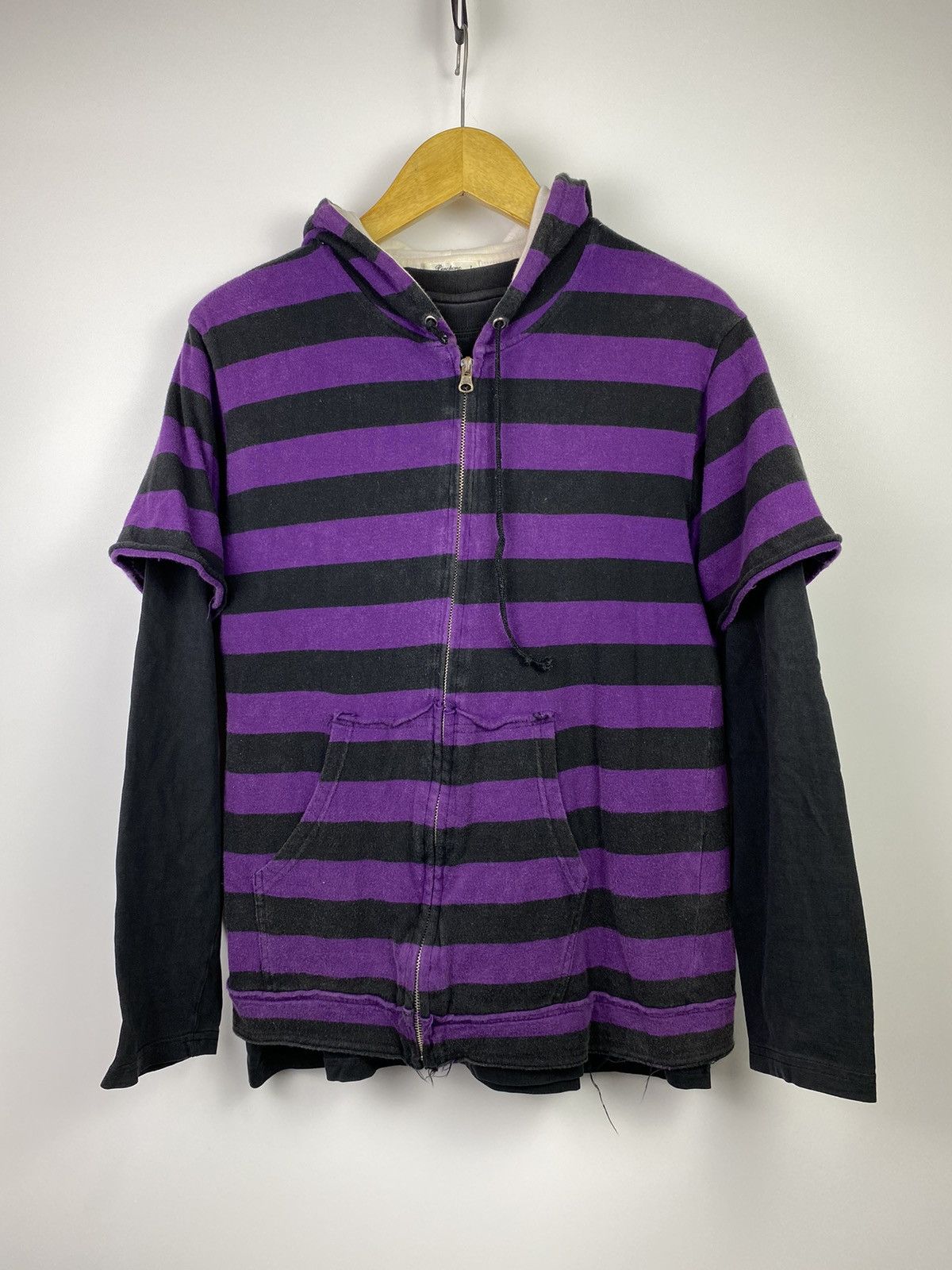 Hysteric Glamour × If Six Was Nine × Japanese Brand pincponc stripe short hoodie ifsixwasnine style punkgoth Size US M / EU 48-50 / 2 - 2 Thumbnail