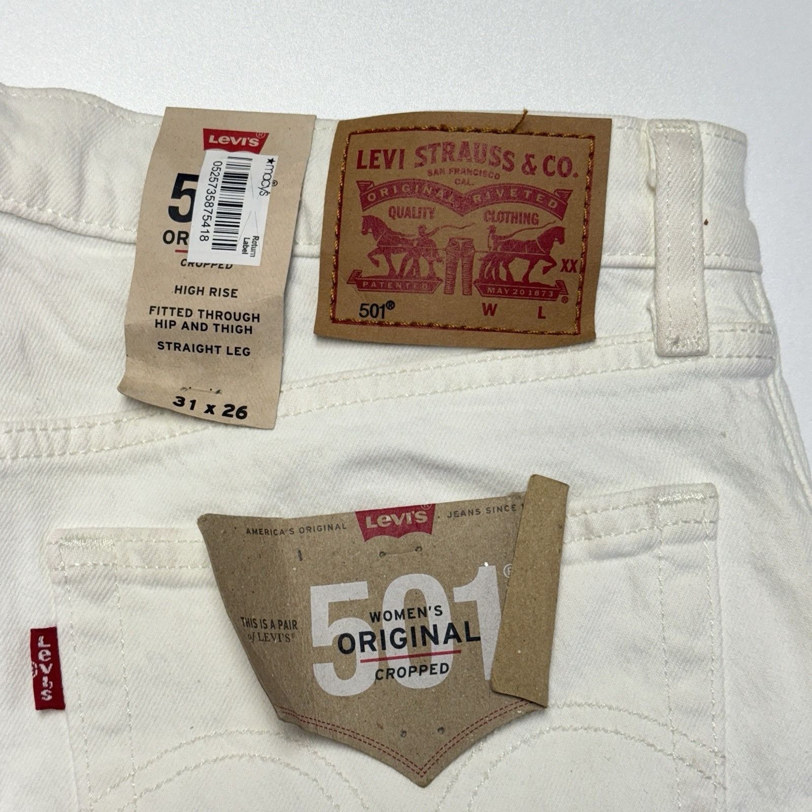 Levi's Levis 501 Jeans Womens 31x26 Straight High Waist Cropped New Size 31" - 7 Thumbnail