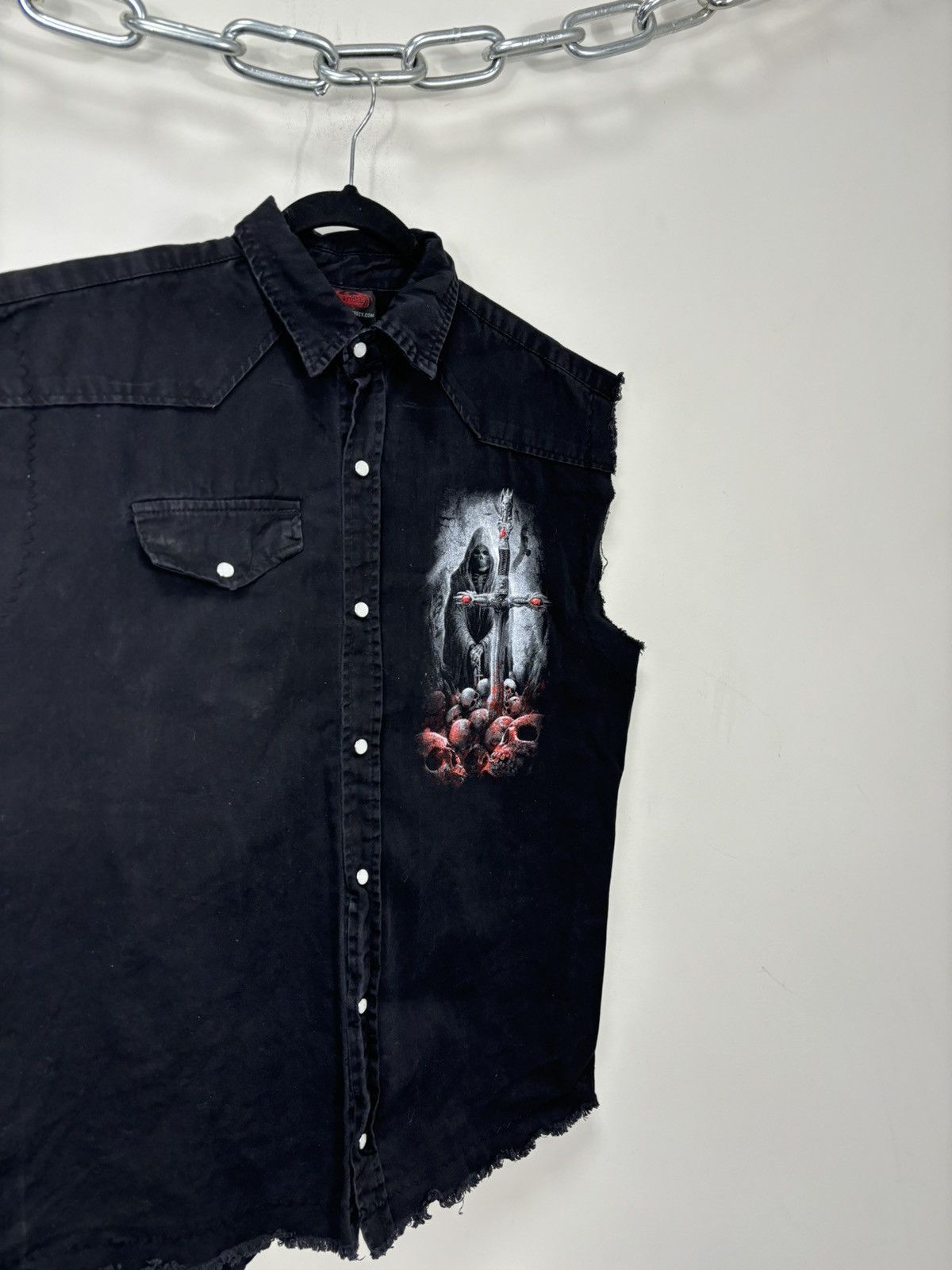 Vintage Vintage Spiral Skulls Skeleton Logo Black Vest Jacket Size US M / EU 48-50 / 2 - 3 Thumbnail