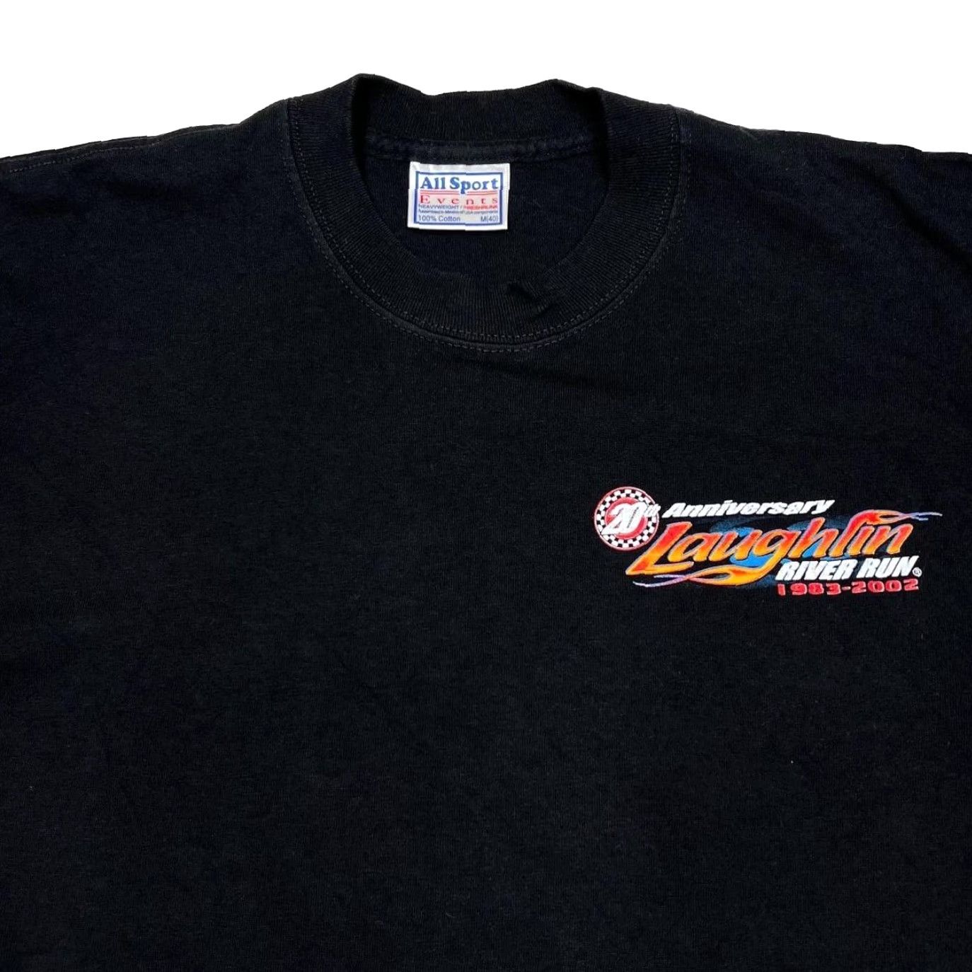Vintage Laughlin River Run 1983 - 2002 50th Anniversary Souvenir Black T-Shirt Medium Shirt Mens Vintage Graphic Front Back Size US M / EU 48-50 / 2 - 3 Thumbnail