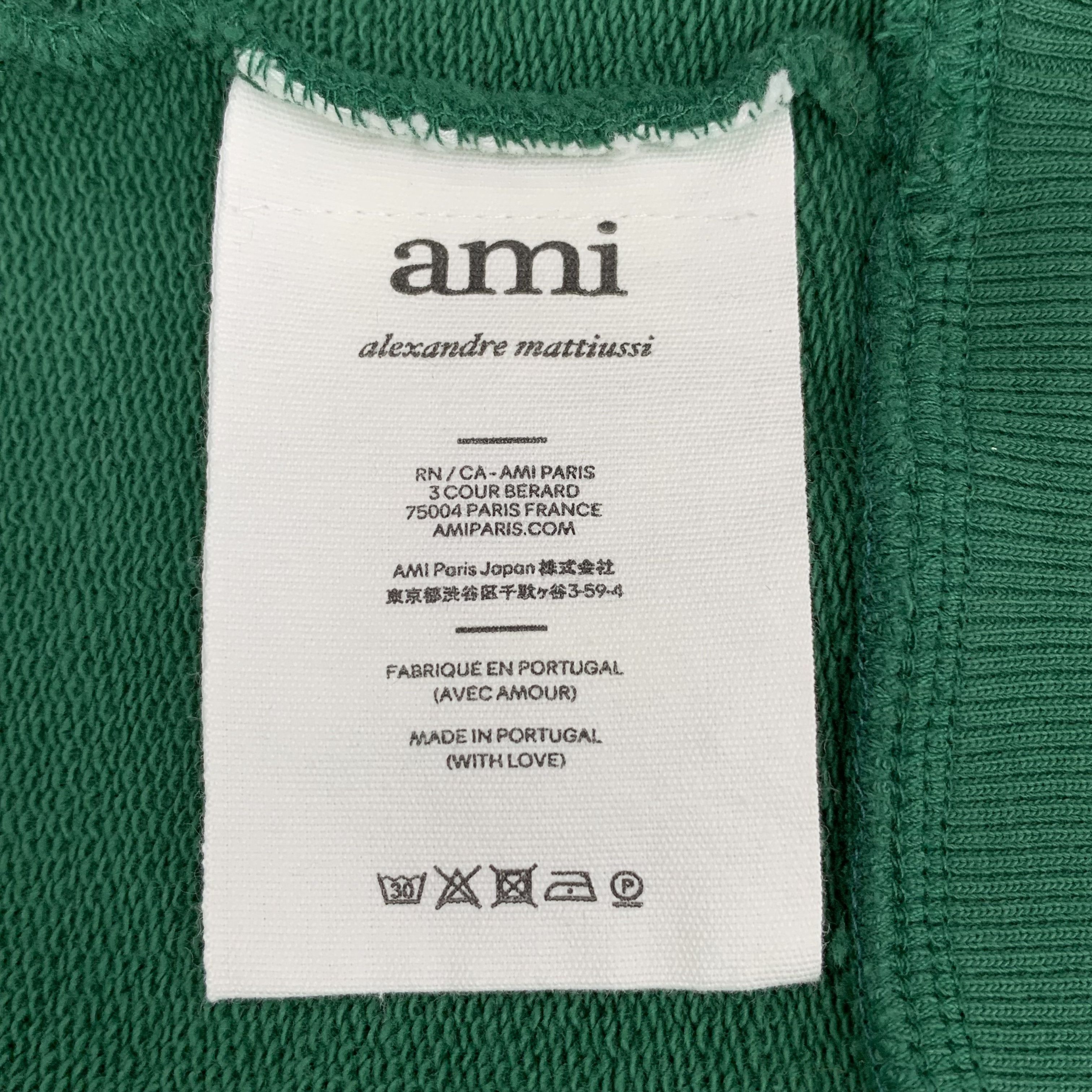 AMI Ami Heart Logo Sweatshirt Green (XL) Size US XL / EU 56 / 4 - 7 Thumbnail